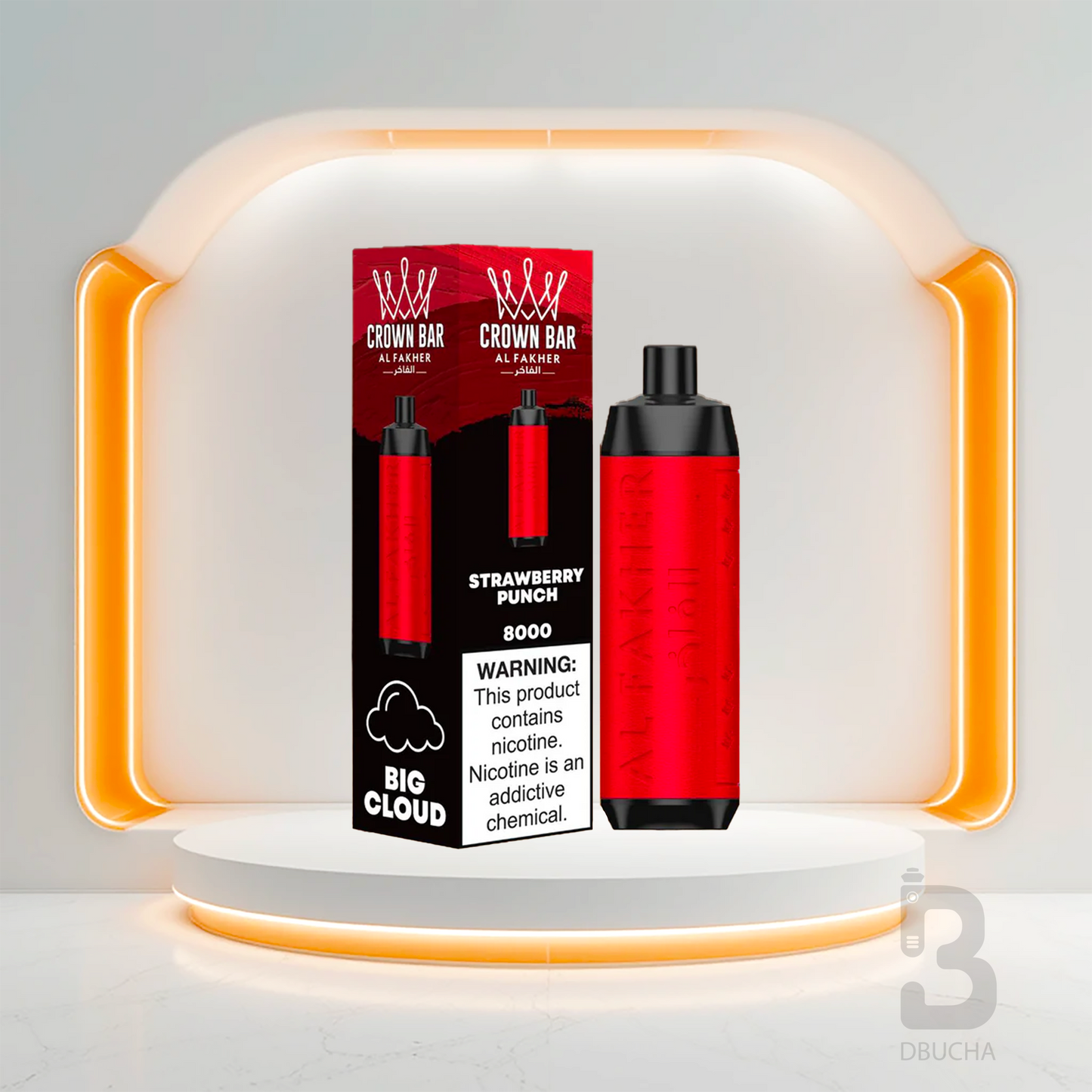 Jednorazówki - E papieros - Polska - Al Fakher - Crown Bar - 8K - Strawberry Punch - Najtańsze