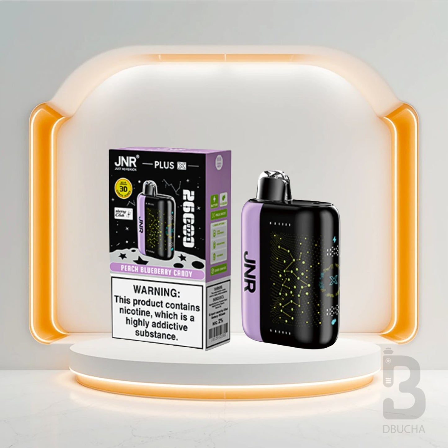 Jednorazówki - E papieros - Polska - JNR - Plus X - 26K - Peach Blueberry Candy - Najtańsze