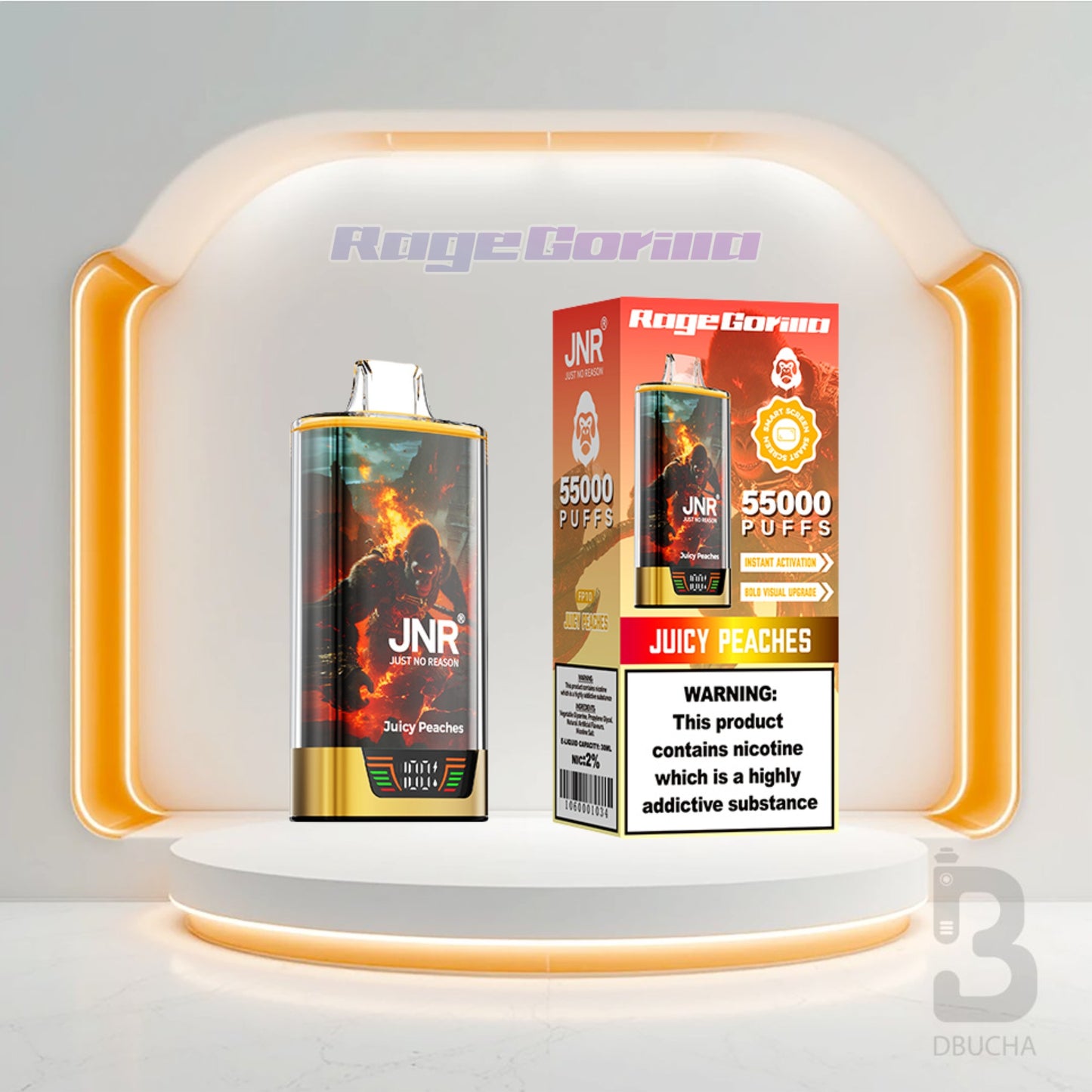 Jednorazówki - E papieros - Polska - JNR - RageGorilla - 55K - Juicy Peaches - Najtańsze