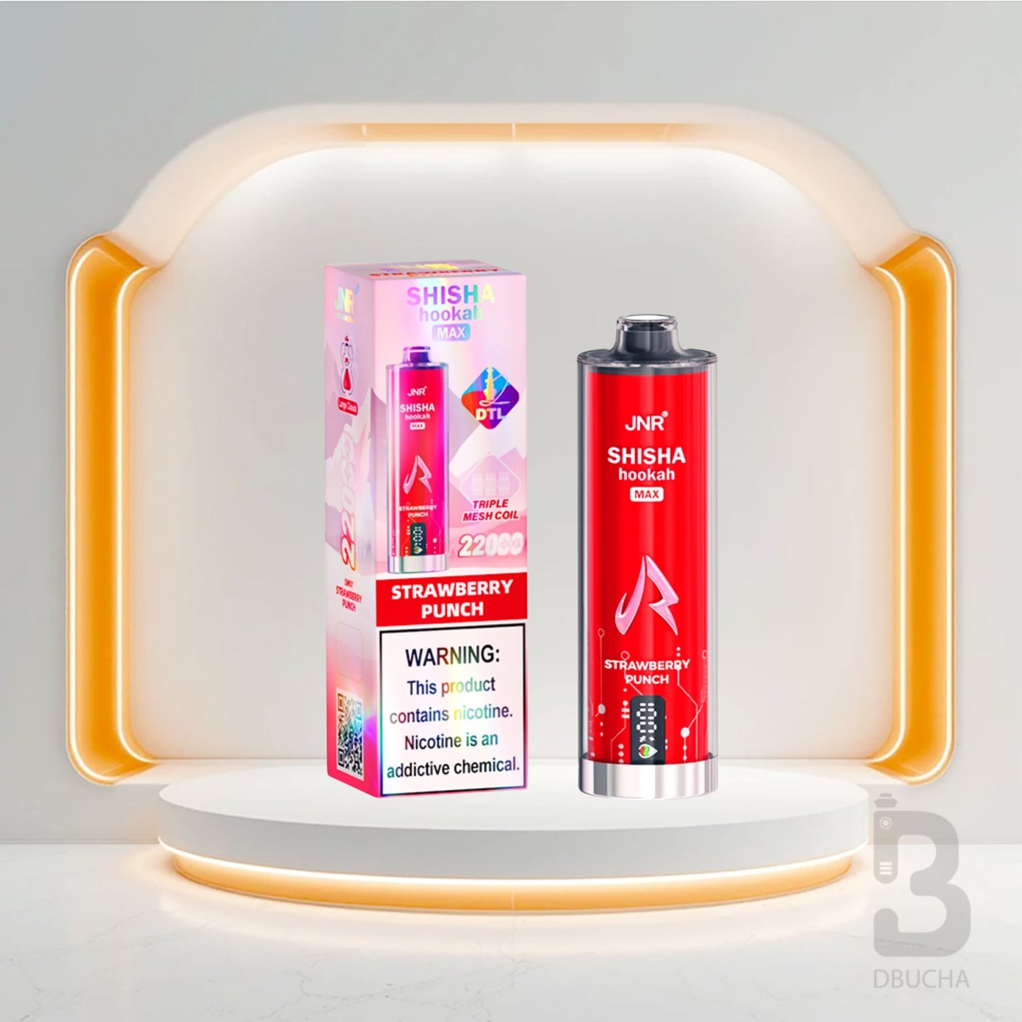 Jednorazówki - E papieros - Polska - JNR - Shisha Hookah Max - 22K - Strawberry Punch - Najtańsze