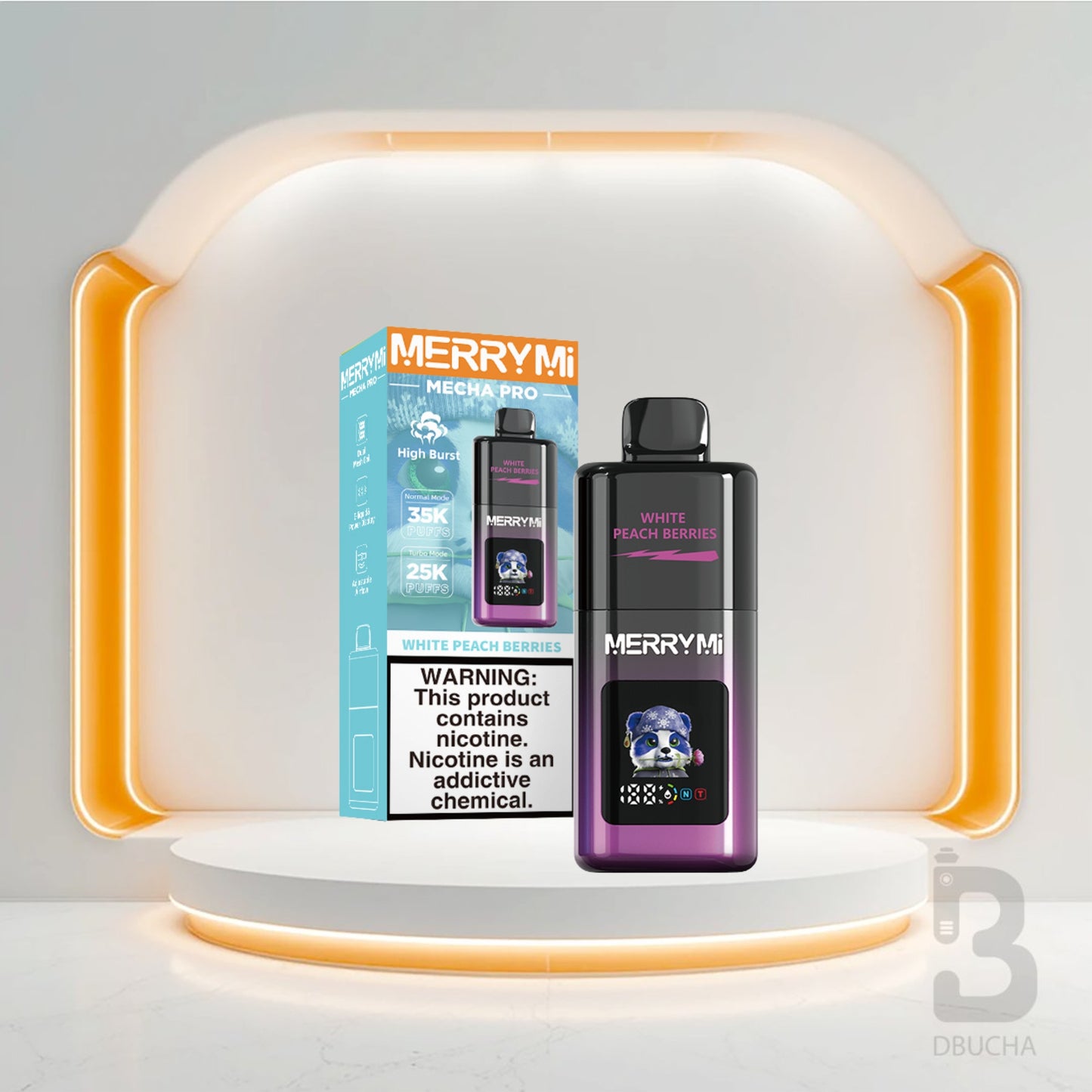 Jednorazówki - E papieros - Polska - MerryMi - Mecha Pro - 35K - White Peach Berries - Najtańsze