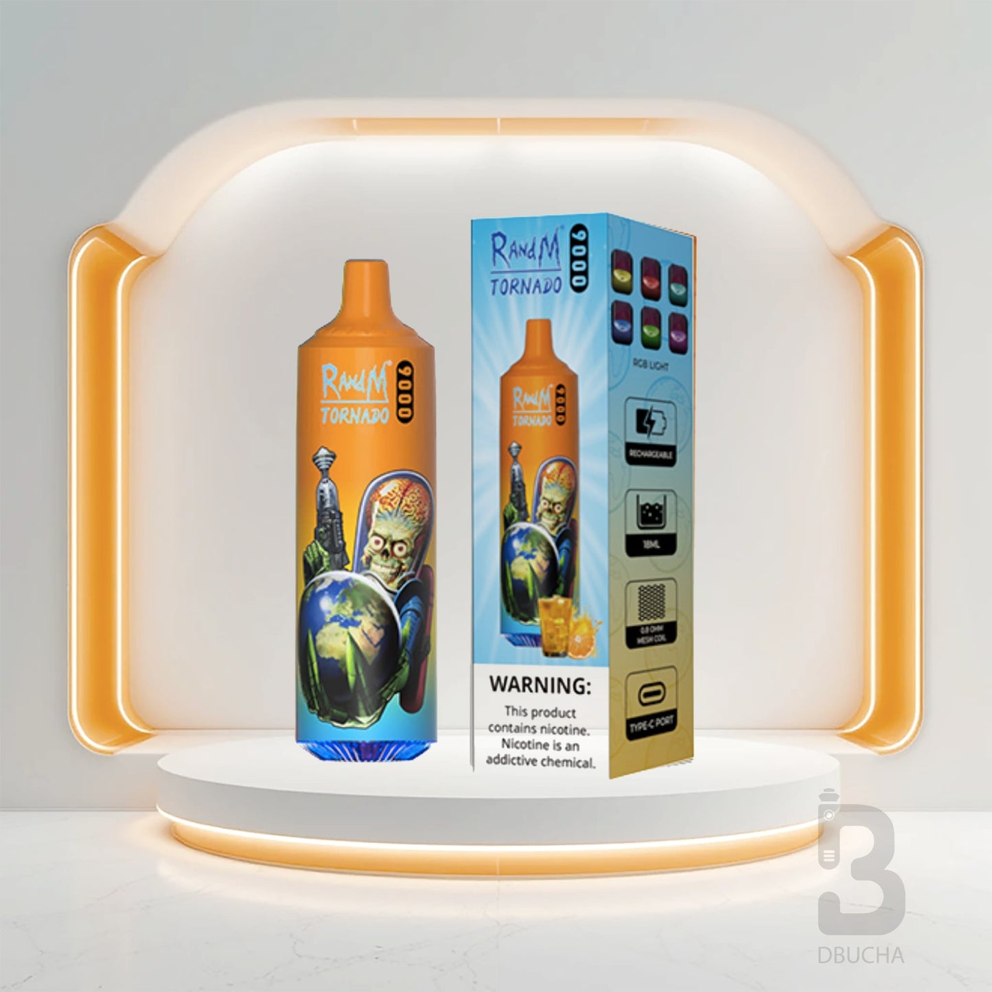 Jednorazówki - E papieros - Polska - RAndM - Tornado - 9K - Orange Soda - Najtańsze
