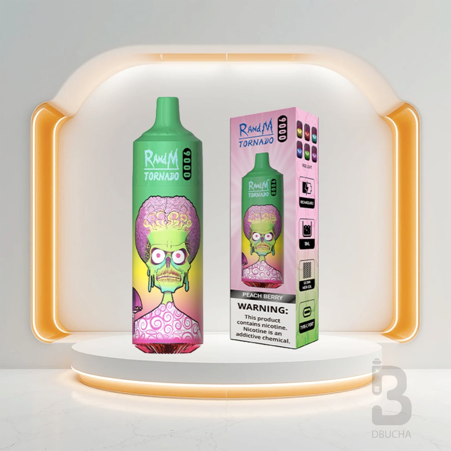 Jednorazówki - E papieros - Polska - RAndM - Tornado - 9K - Peachy Berry - Najtańsze