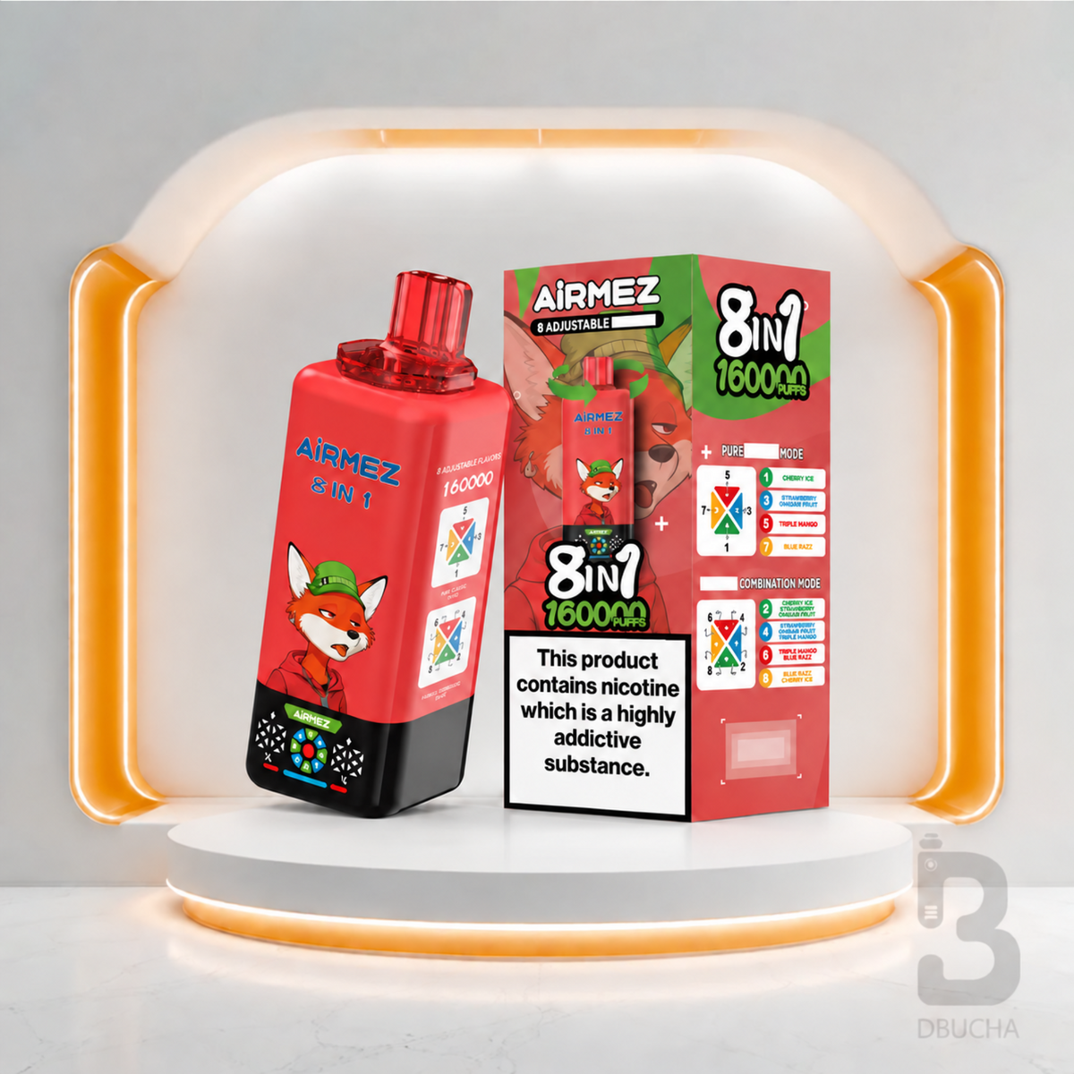 Jednorazówki AiRMEZ 8 w 1 160K - E papieros 2%