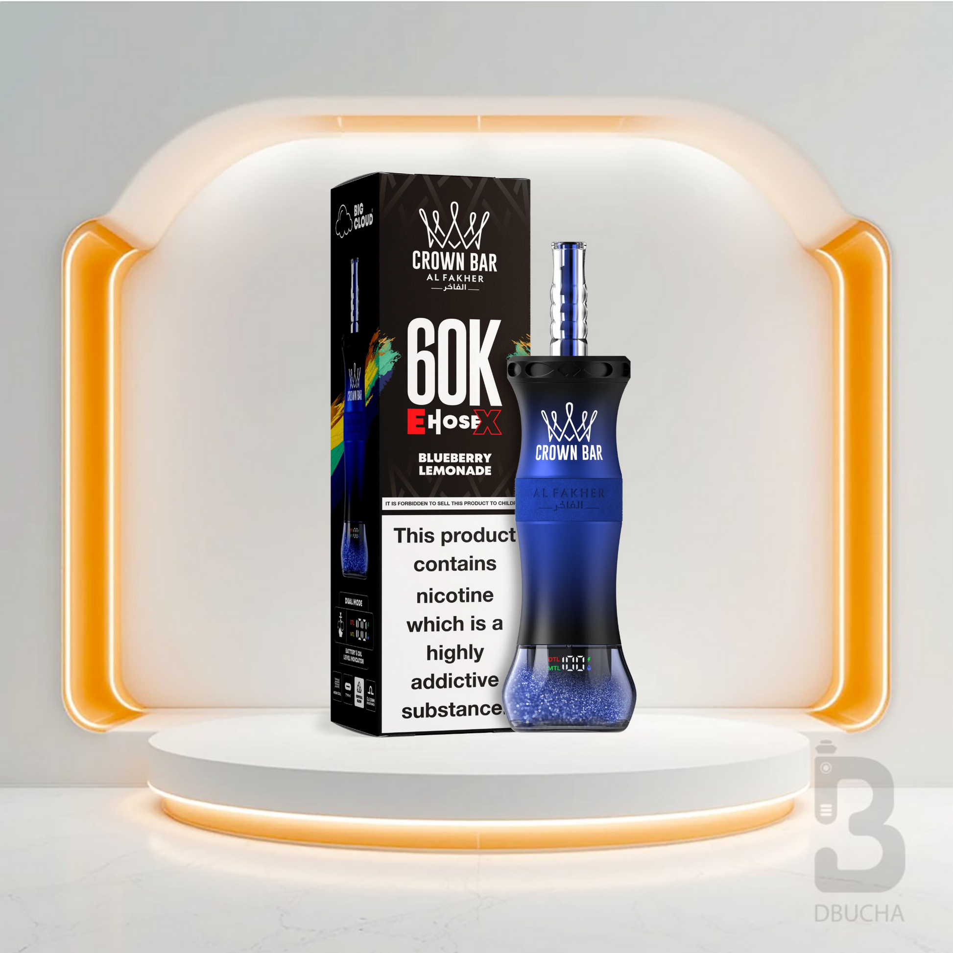 Jednorazówki - E papieros - Al Fakher - Crown Bar E-Hose X - 60K - Blueberry Lemonade - Najtańsze