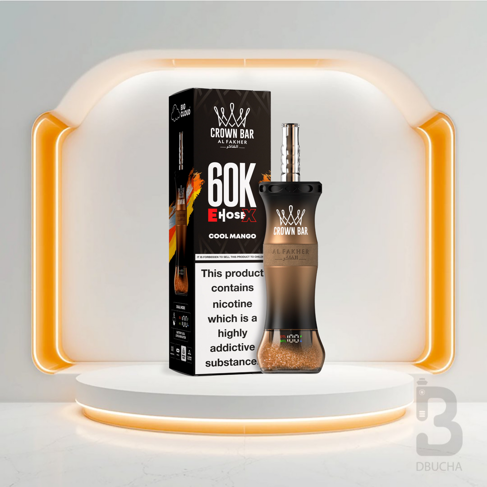 Jednorazówki - E papieros - Al Fakher - Crown Bar E-Hose X - 60K - Cool Mango - Najtańsze