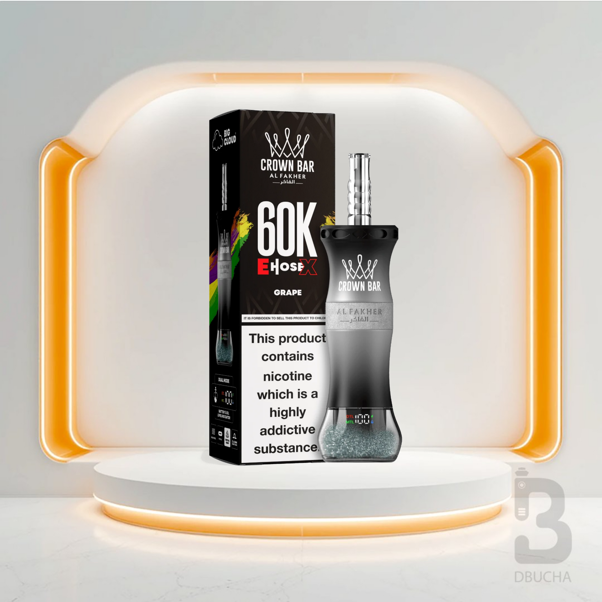 Jednorazówki - E papieros - Al Fakher - Crown Bar E-Hose X - 60K - Grape - Najtańsze