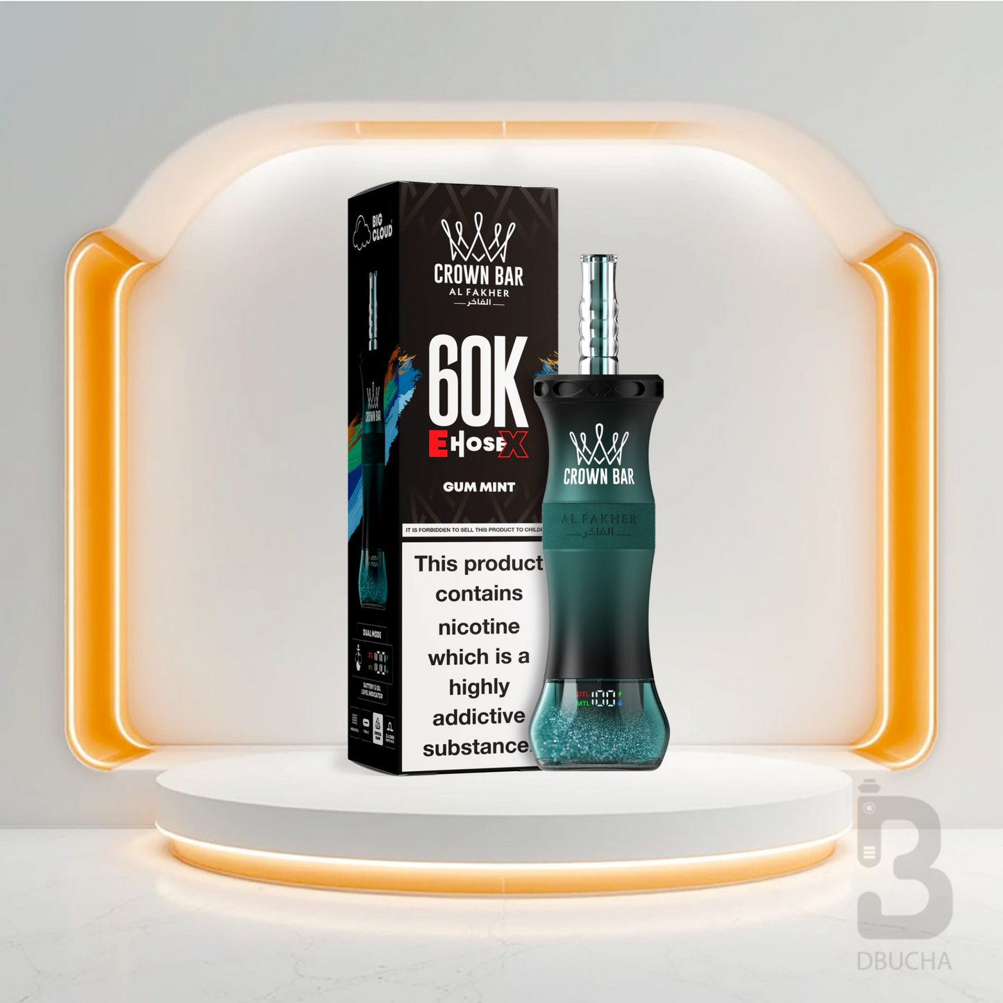 Jednorazówki - E papieros - Al Fakher - Crown Bar E-Hose X - 60K - Gum Mint - Najtańsze