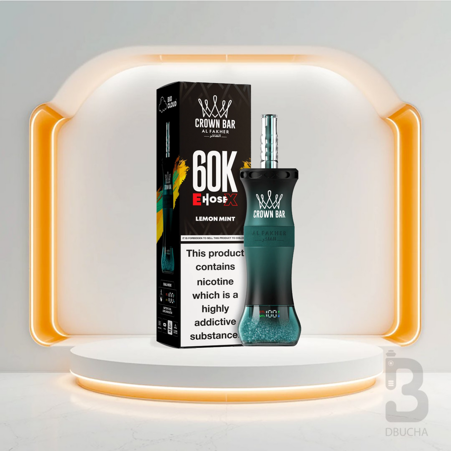 Jednorazówki - E papieros - Al Fakher - Crown Bar E-Hose X - 60K - Lemon Mint - Najtańsze