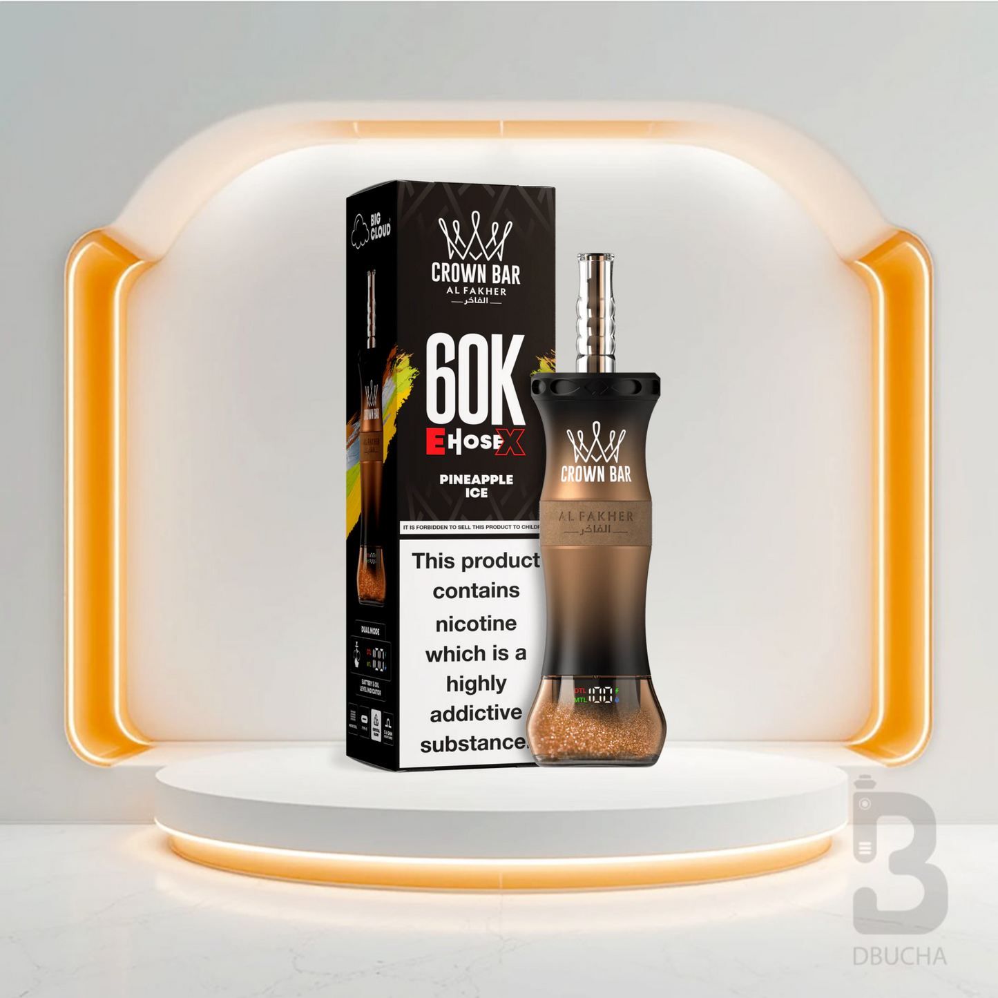 Jednorazówki - E papieros - Al Fakher - Crown Bar E-Hose X - 60K - Pineapple Ice - Najtańsze