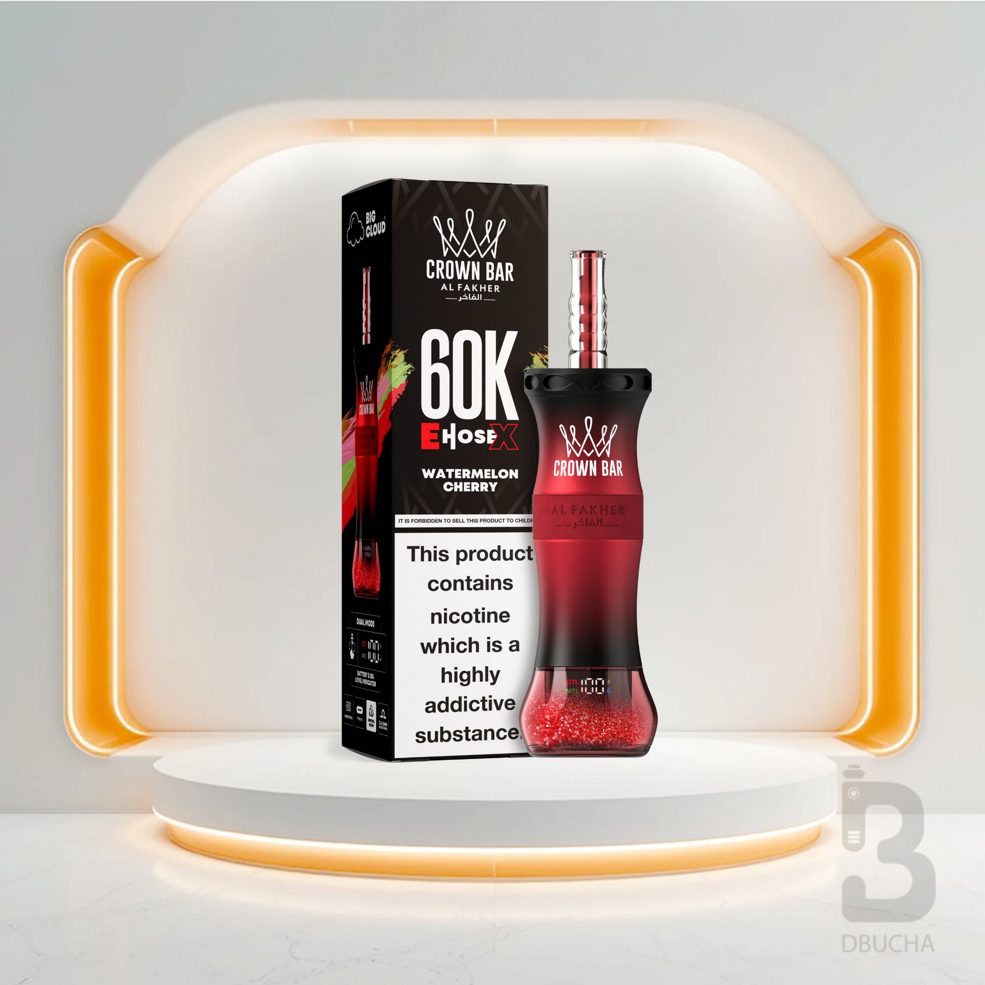 Jednorazówki - E papieros - Al Fakher - Crown Bar E-Hose X - 60K - Watermelon Cherry - Najtańsze