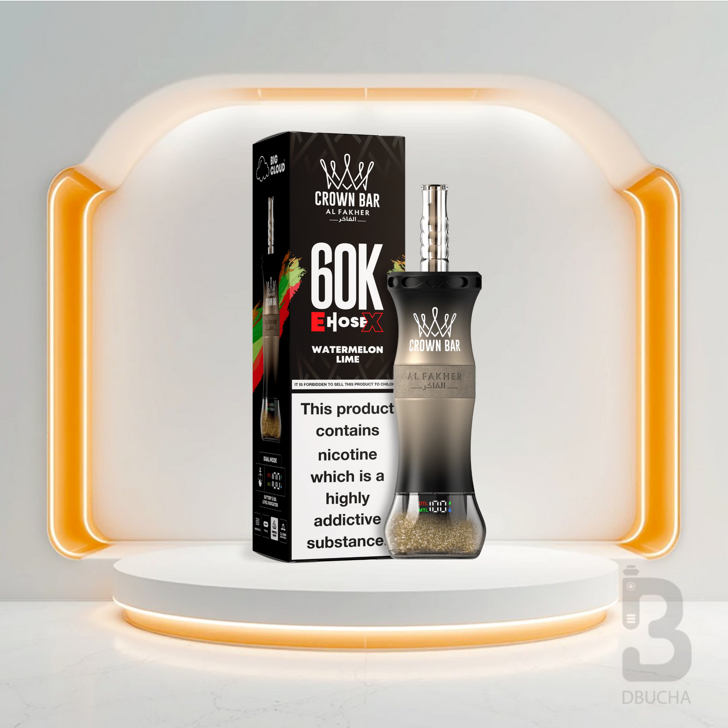 Jednorazówki - E papieros - Al Fakher - Crown Bar E-Hose X - 60K - Watermelon Lime - Najtańsze