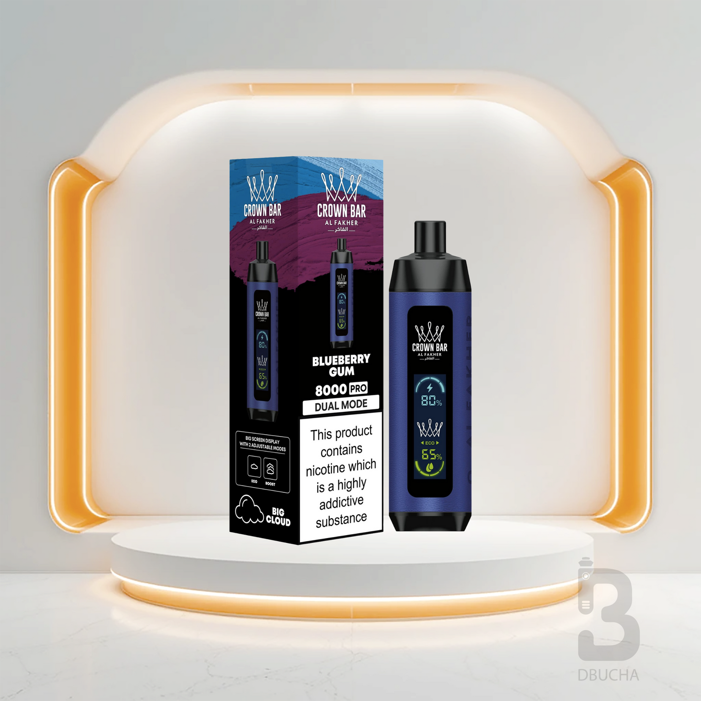 Jednorazówki - E papieros - Polska - Al Fakher - Crown Bar Pro - 8K - Blueberry Gum - Najtańsze