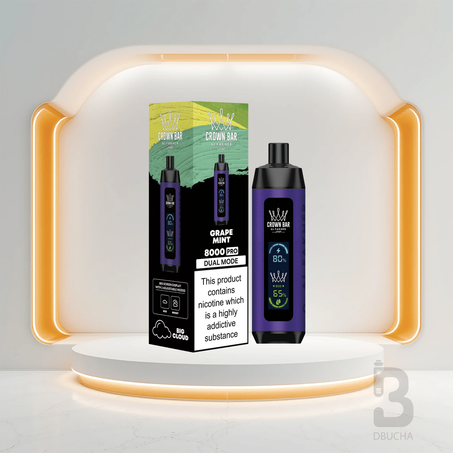 Jednorazówki - E papieros - Polska - Al Fakher - Crown Bar Pro - 8K - Grape Mint - Najtańsze