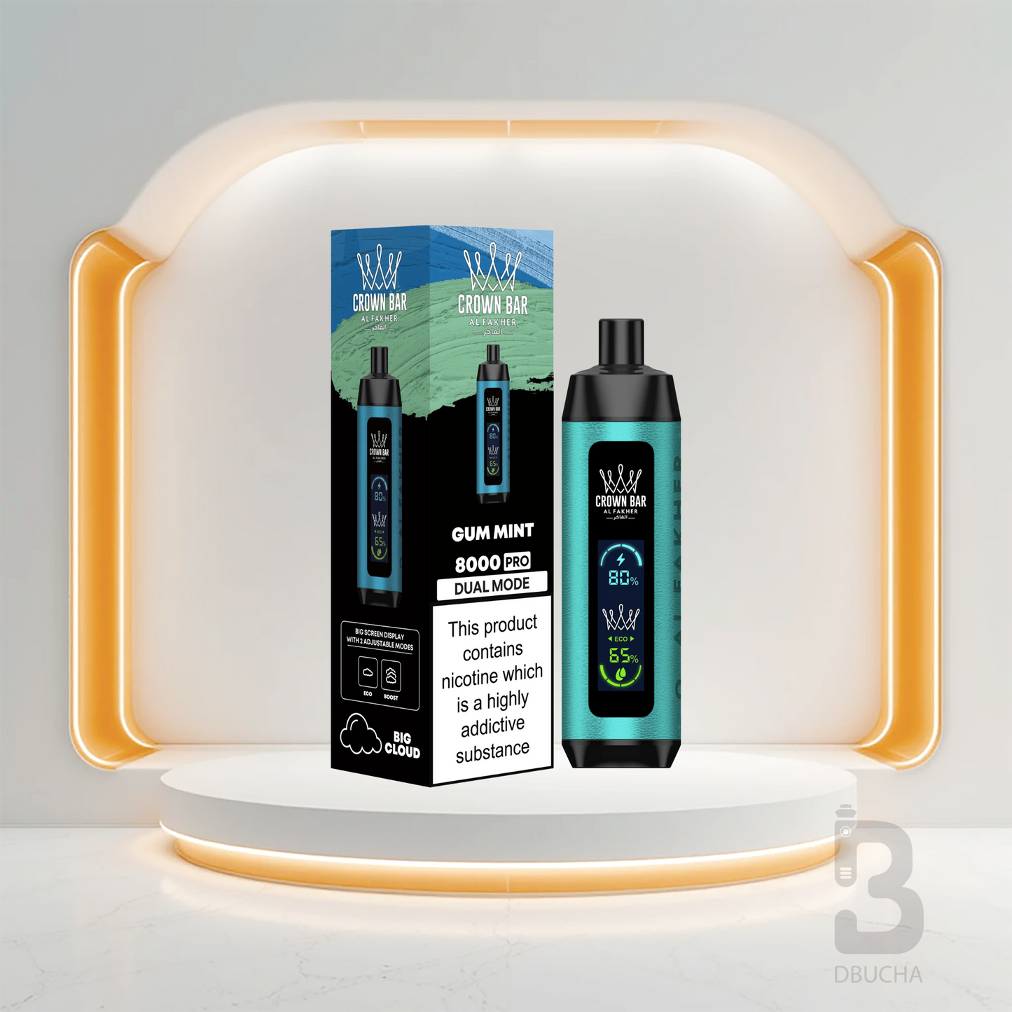 Jednorazówki - E papieros - Polska - Al Fakher - Crown Bar Pro - 8K - Gum Mint - Najtańsze