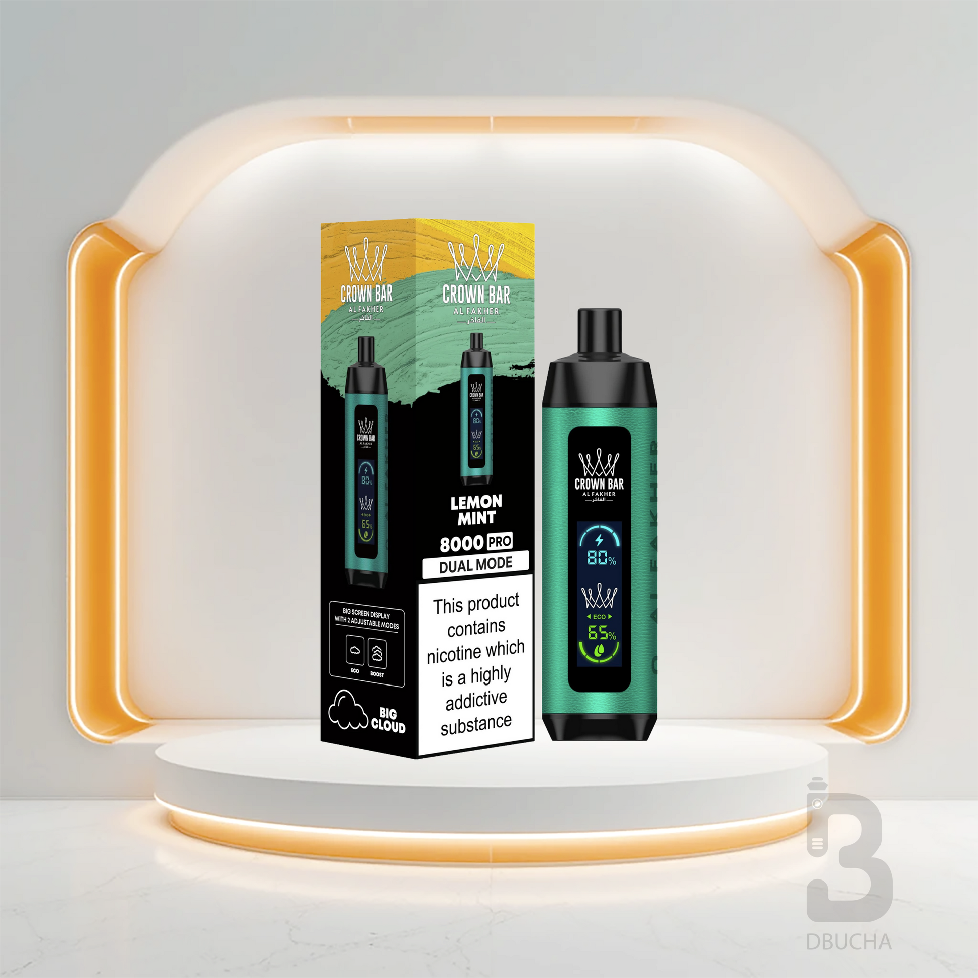 Jednorazówki - E papieros - Polska - Al Fakher - Crown Bar Pro - 8K - Lemon Mint - Najtańsze