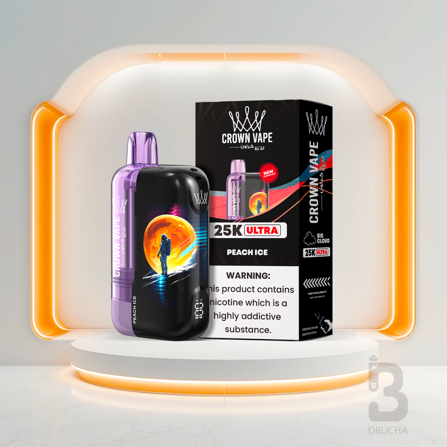 Jednorazówki - E papieros - Polska - Al Fakher - Crown Bar Ultra - 25K - Peach Ice - Najtańsze