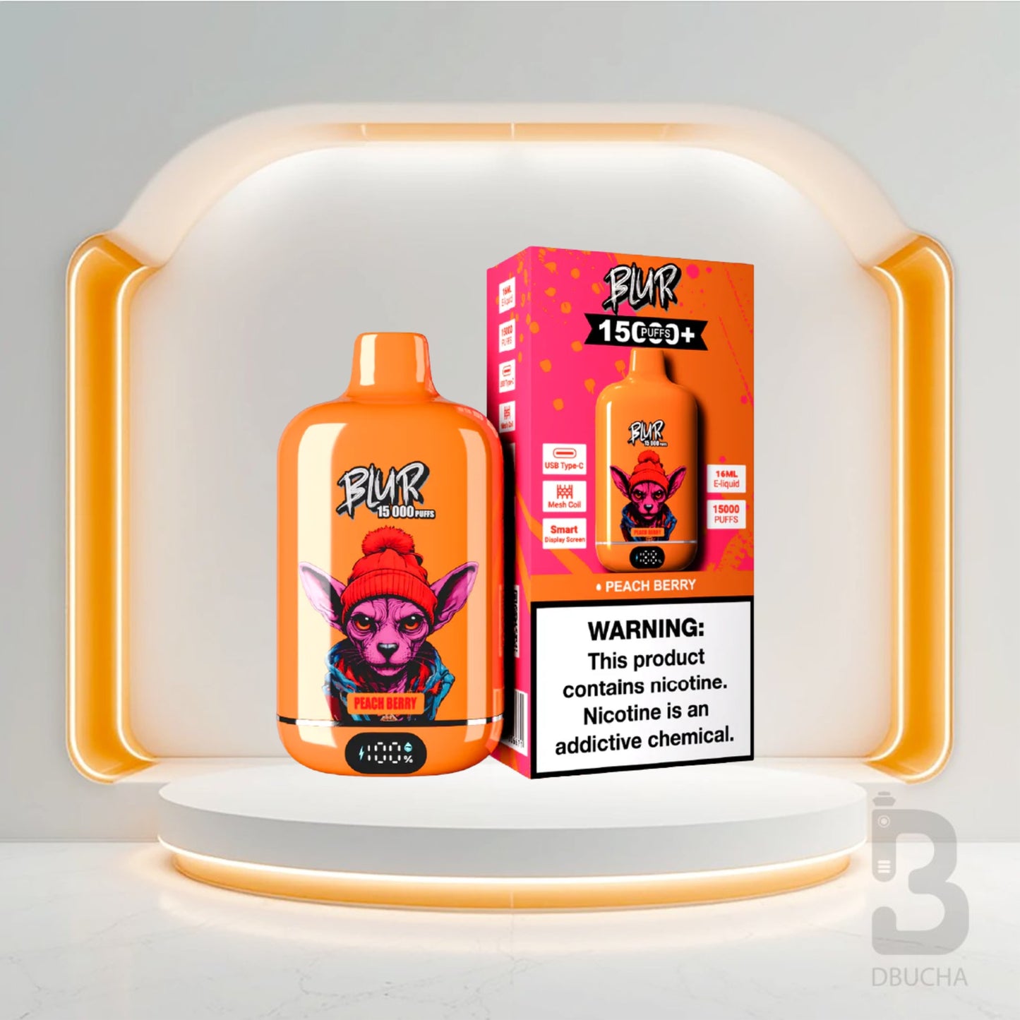 Jednorazówki - E papieros - Polska - Blur 15000 - 15K - Peach Berry - Najtańsze