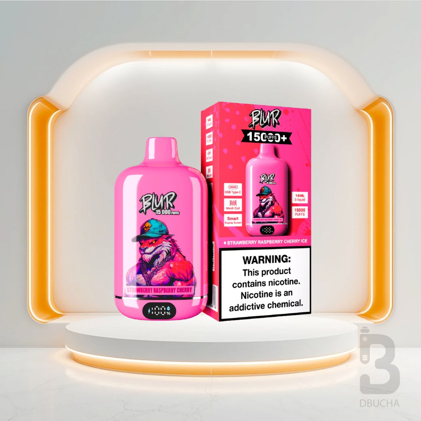 Jednorazówki - E papieros - Polska - Blur 15000 - 15K - Strawberry Raspberry Cherry Ice - Najtańsze