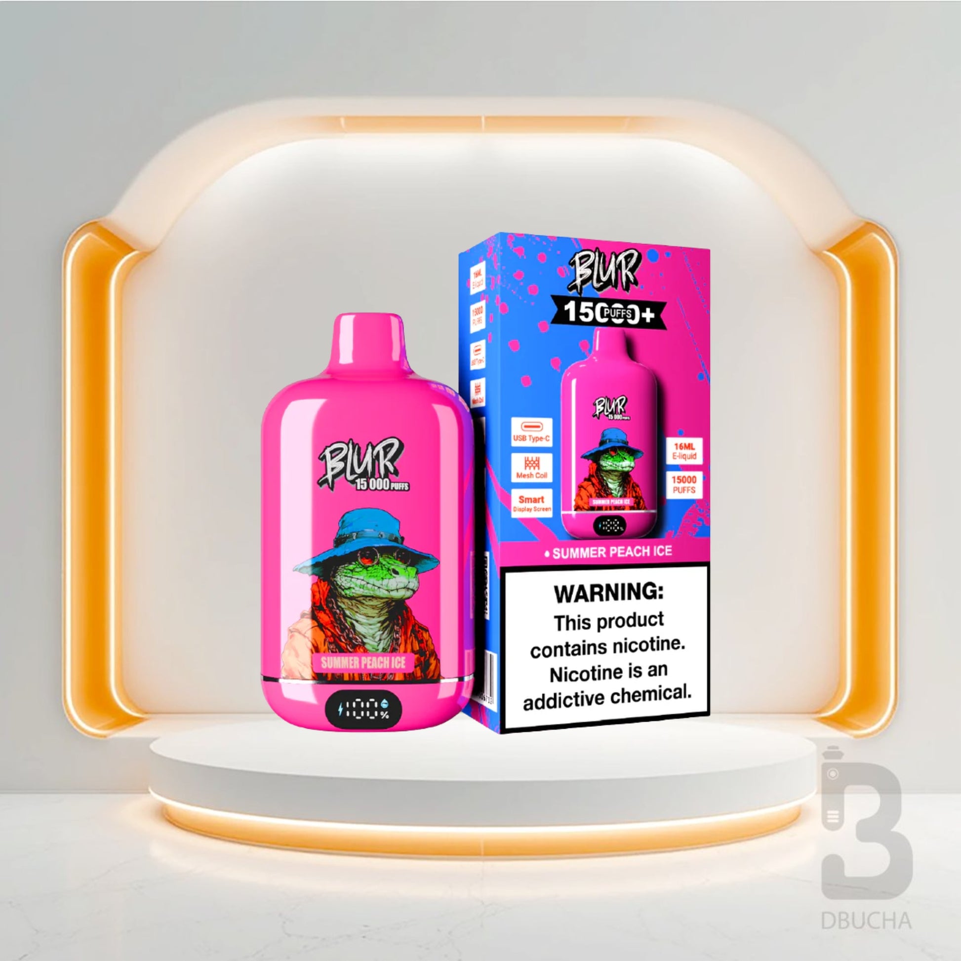 Jednorazówki - E papieros - Polska - Blur 15000 - 15K - Summer Peach Ice - Najtańsze