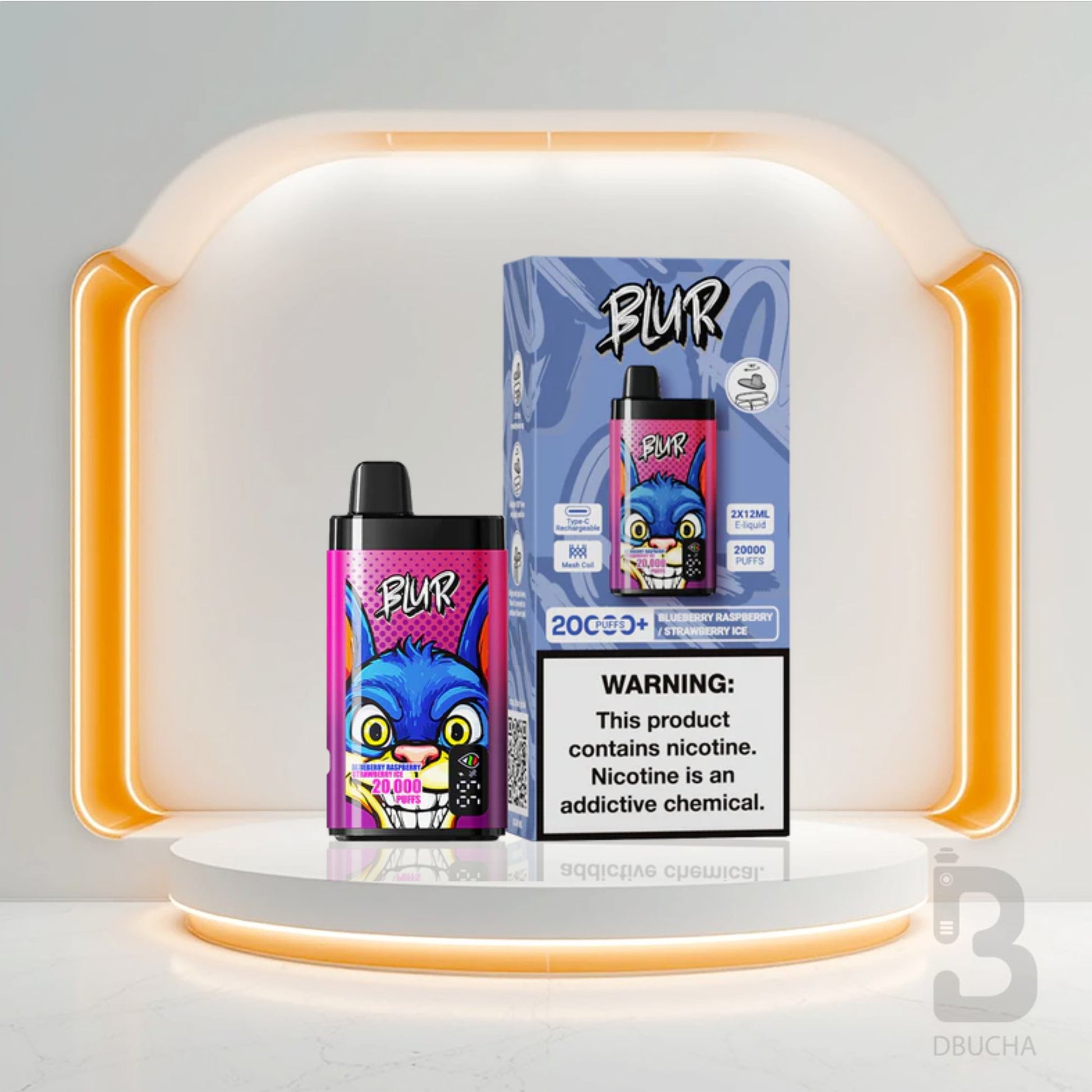 Jednorazówki - E papieros - Polska - Blur 20000 - 20K - Blueberry Raspberry & Strawberry Ice - Najtańsze