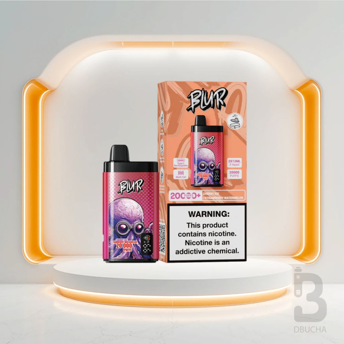 Jednorazówki - E papieros - Polska - Blur 20000 - 20K - Cherry Ice & Strawberry Watermelon - Najtańsze