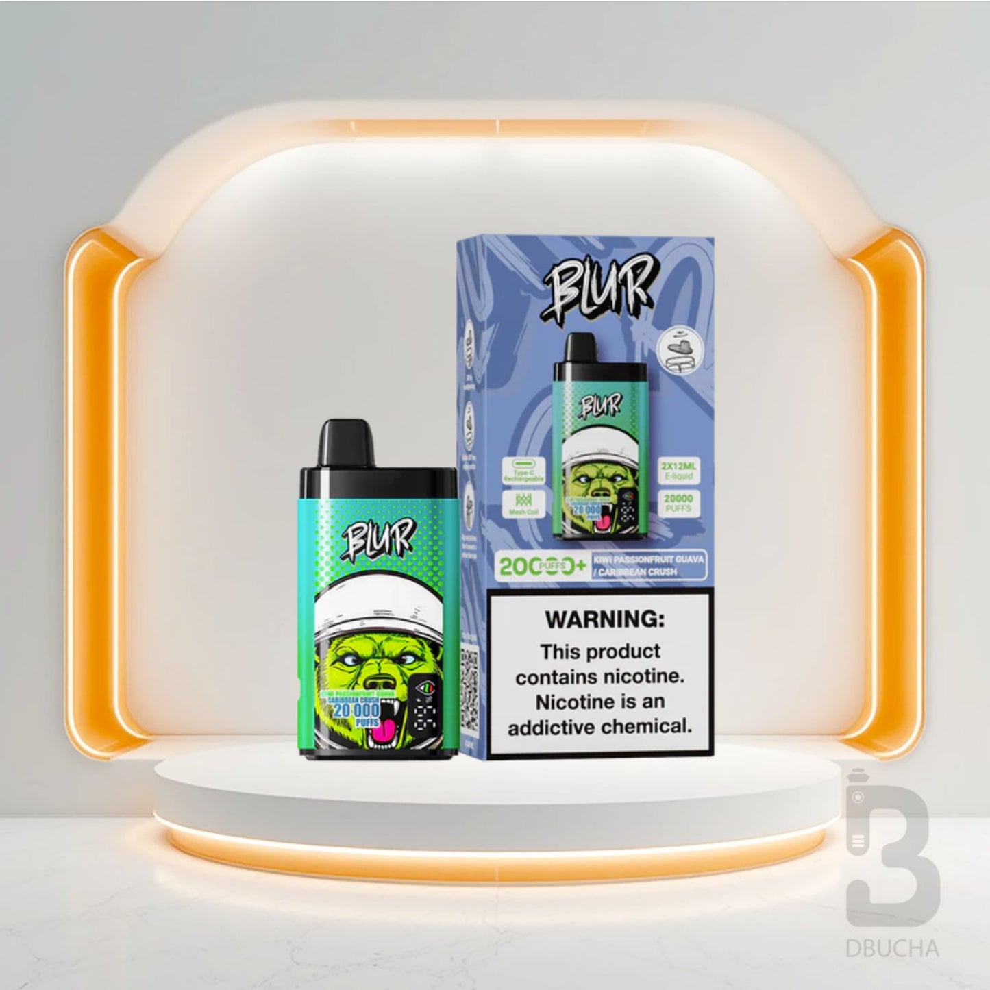 Jednorazówki - E papieros - Polska - Blur 20000 - 20K - Kiwi Passionfruit Guava & Caribbean Crush - Najtańsze