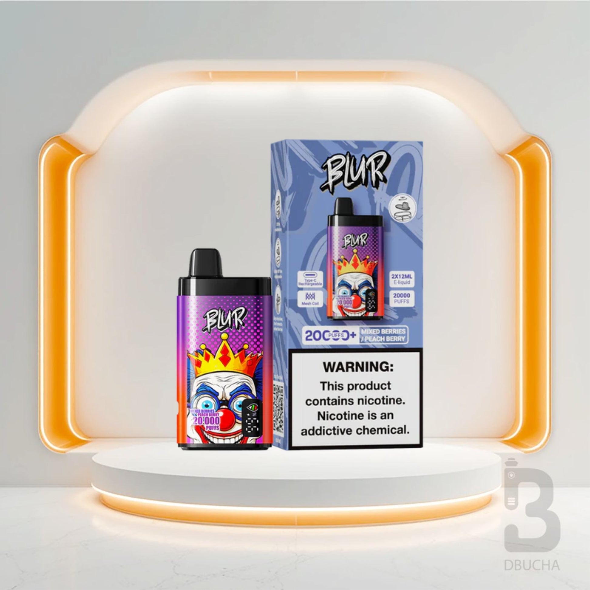 Jednorazówki - E papieros - Polska - Blur 20000 - 20K - Mixed Berries & Peach Berry - Najtańsze