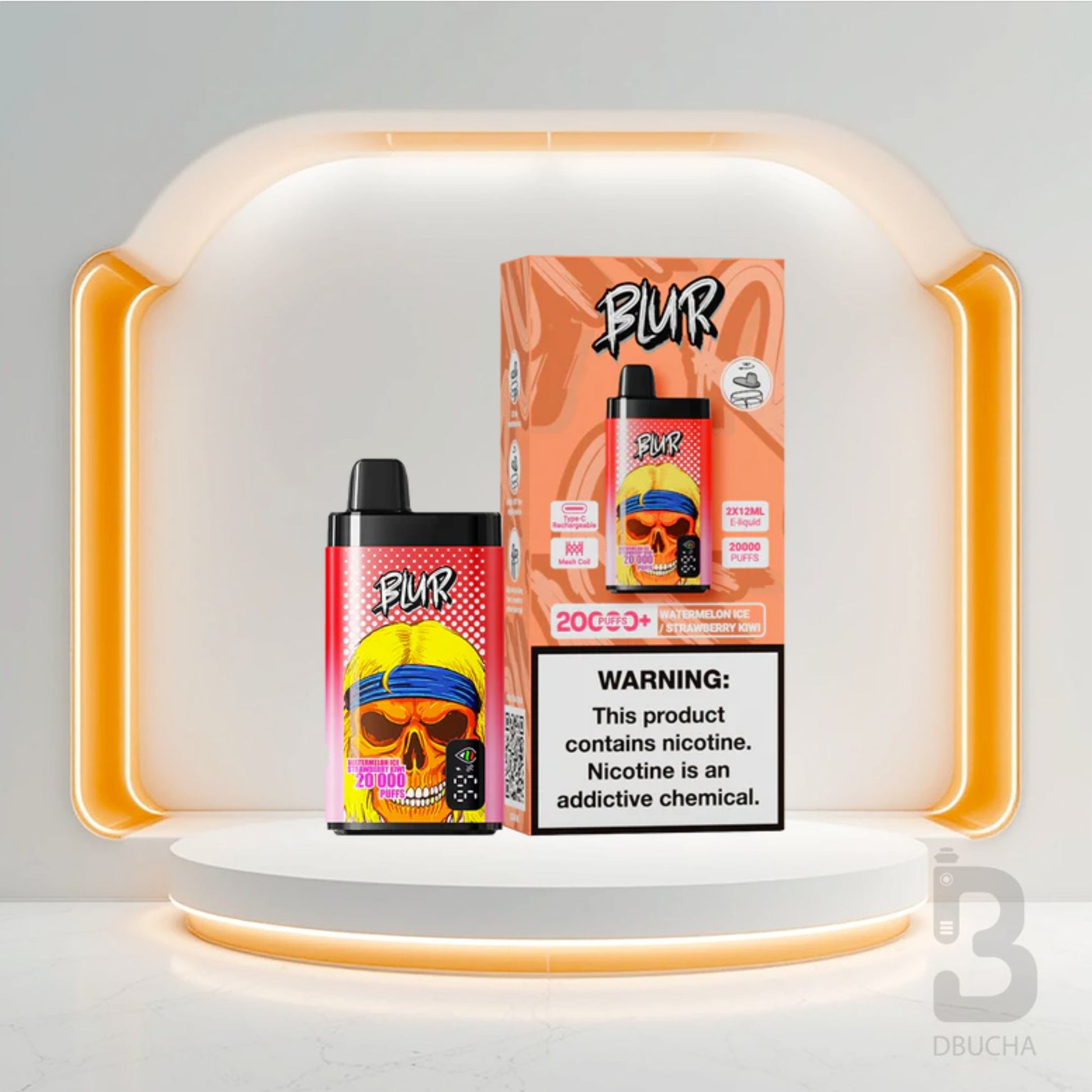 Jednorazówki - E papieros - Polska - Blur 20000 - 20K - Watermelon Ice & Strawberry Kiwi - Najtańsze
