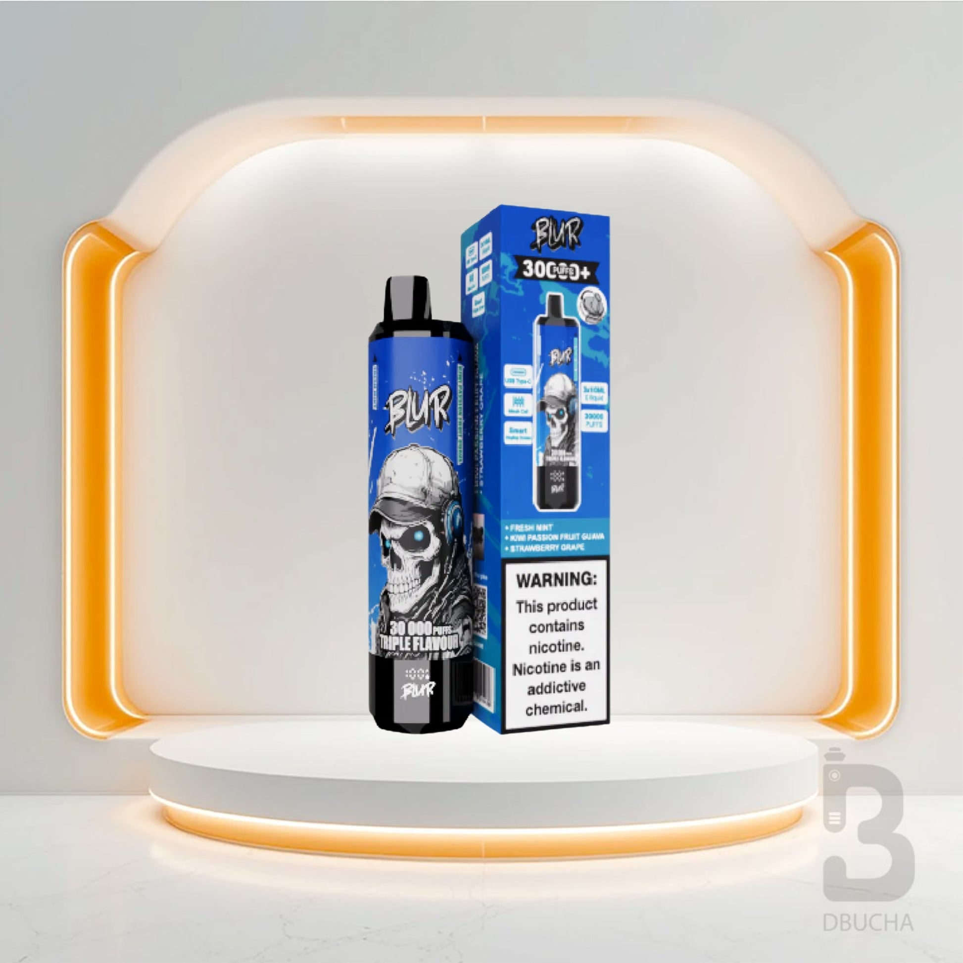 Jednorazówki - E papieros - Polska - Blur 30000 - 30K - Fresh Mint & Kiwi Passion Fruit Guava & Strawberry Grape - Najtańsze