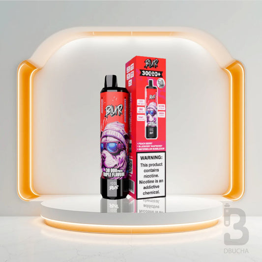 Jednorazówki - E papieros - Polska - Blur 30000 - 30K - Peach Berry & Blueberry Raspberry & Watermelon Bubblegum - Najtańsze