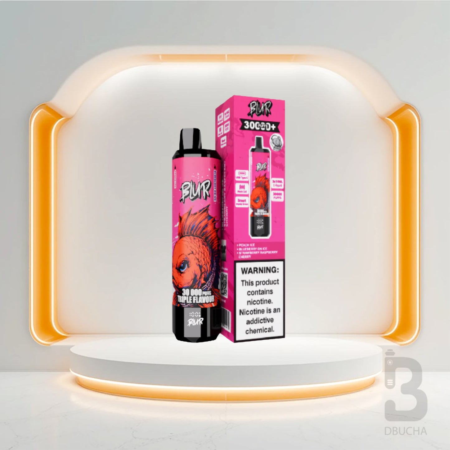 Jednorazówki - E papieros - Polska - Blur 30000 - 30K - Peach Ice & Blueberry On Ice & Strawberry Raspberry Cherry - Najtańsze