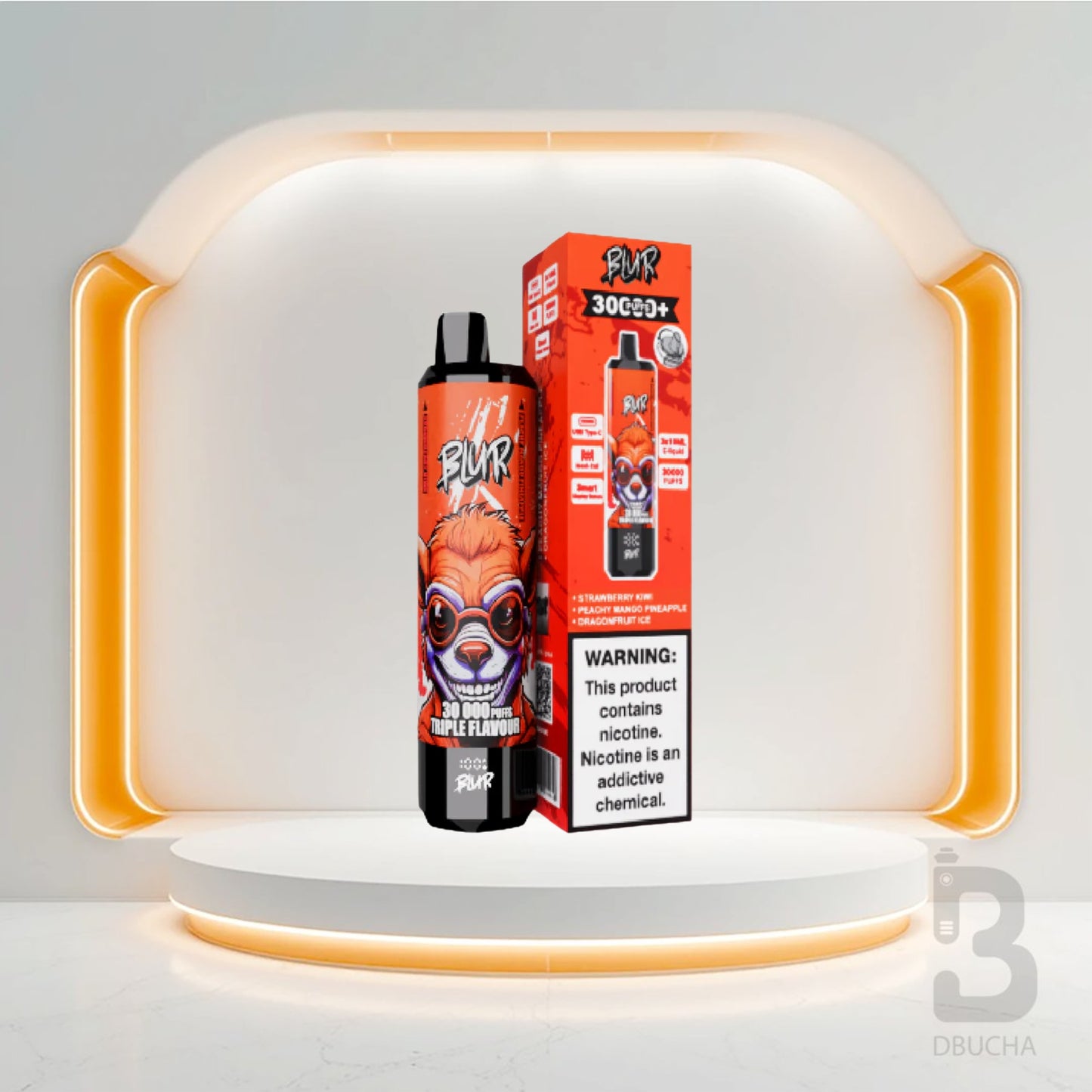 Jednorazówki - E papieros - Polska - Blur 30000 - 30K - Strawberry Kiwi & Peachy Mango Pineapple & Dragonfruit Ice - Najtańsze