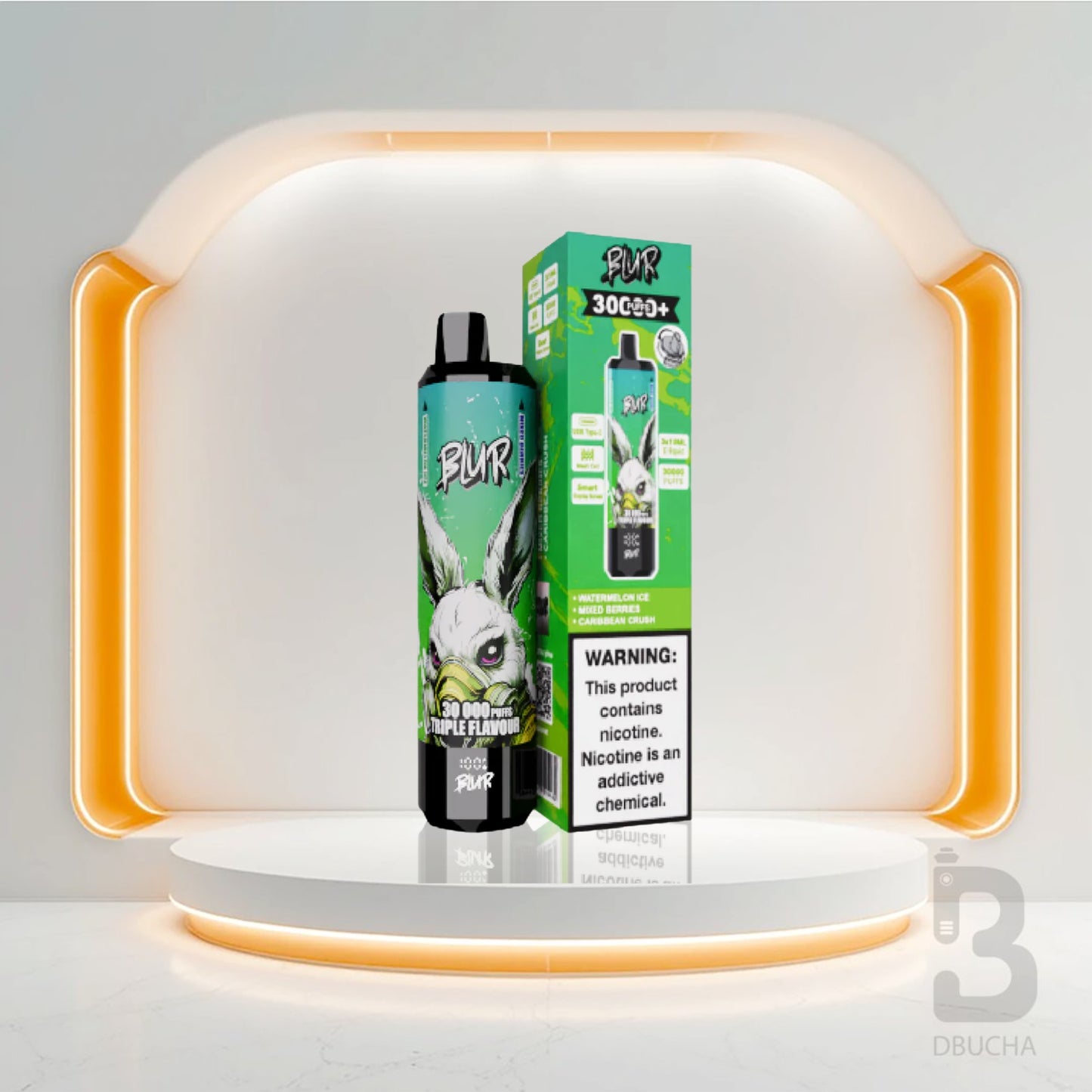 Jednorazówki - E papieros - Polska - Blur 30000 - 30K - Watermelon Ice & Mixed Berries & Caribbean Crush - Najtańsze