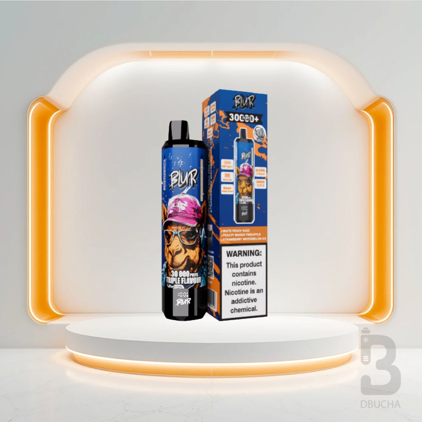 Jednorazówki - E papieros - Polska - Blur 30000 - 30K - White Peach Razz & Peachy Mango Pineapple & Strawberry Watermelon Ice - Najtańsze