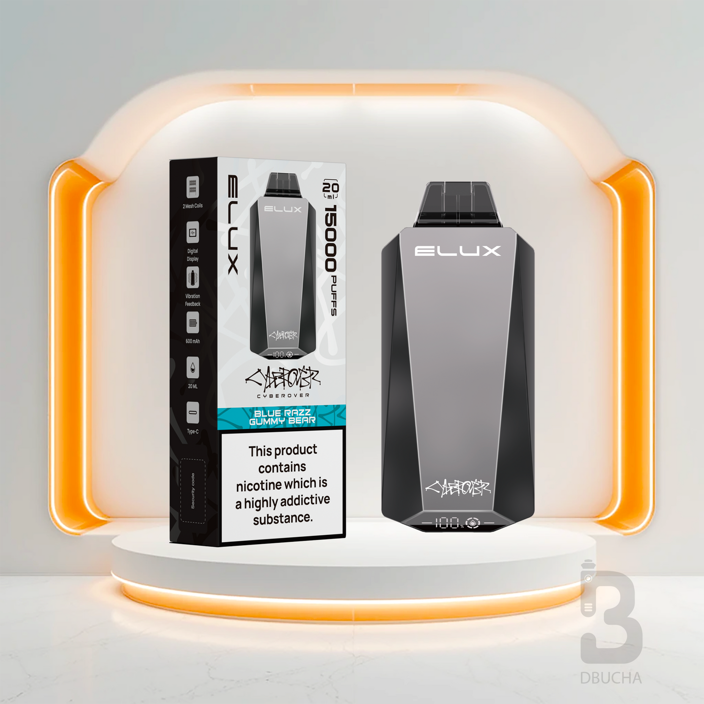 Jednorazówki - E papieros - Polska - Elux - Cyberover - 15K - Blue Razz Gummy Bear - Najtańsze