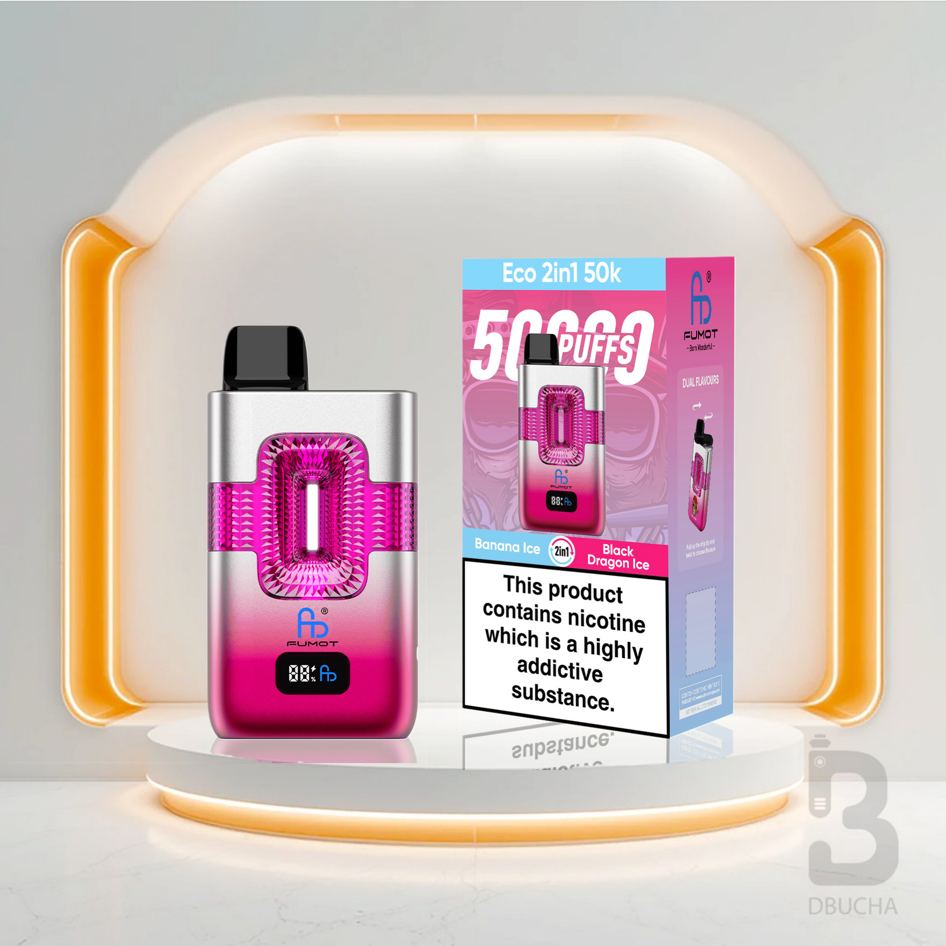 Jednorazówki - E papieros -Fumot-Eco-2-w-1-50K -Grape Banana Ice Black Dragon Ice- Najtańsze