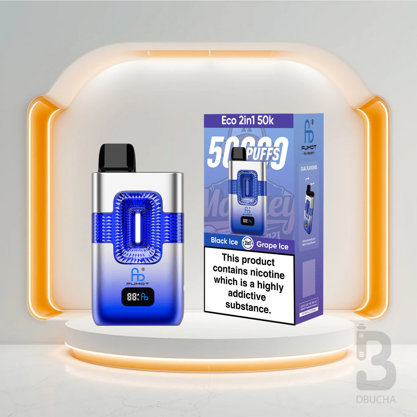 Jednorazówki - E papieros -Fumot-Eco-2-w-1-50K -Black Ice Grape Ice- Najtańsze