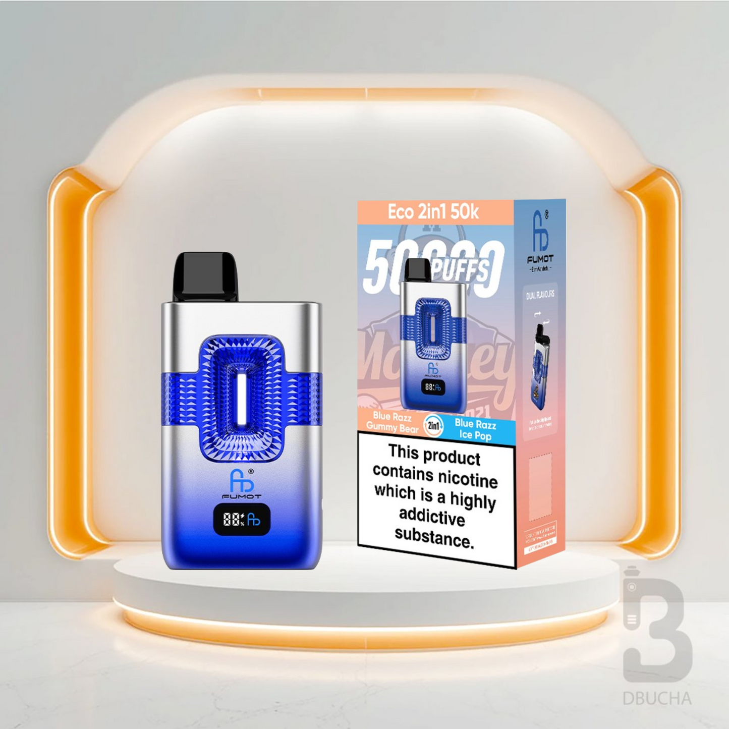 Jednorazówki - E papieros -Fumot-Eco-2-w-1-50K -Blue-Razz Gummy Bear Blue Razz Ice- Najtańsze