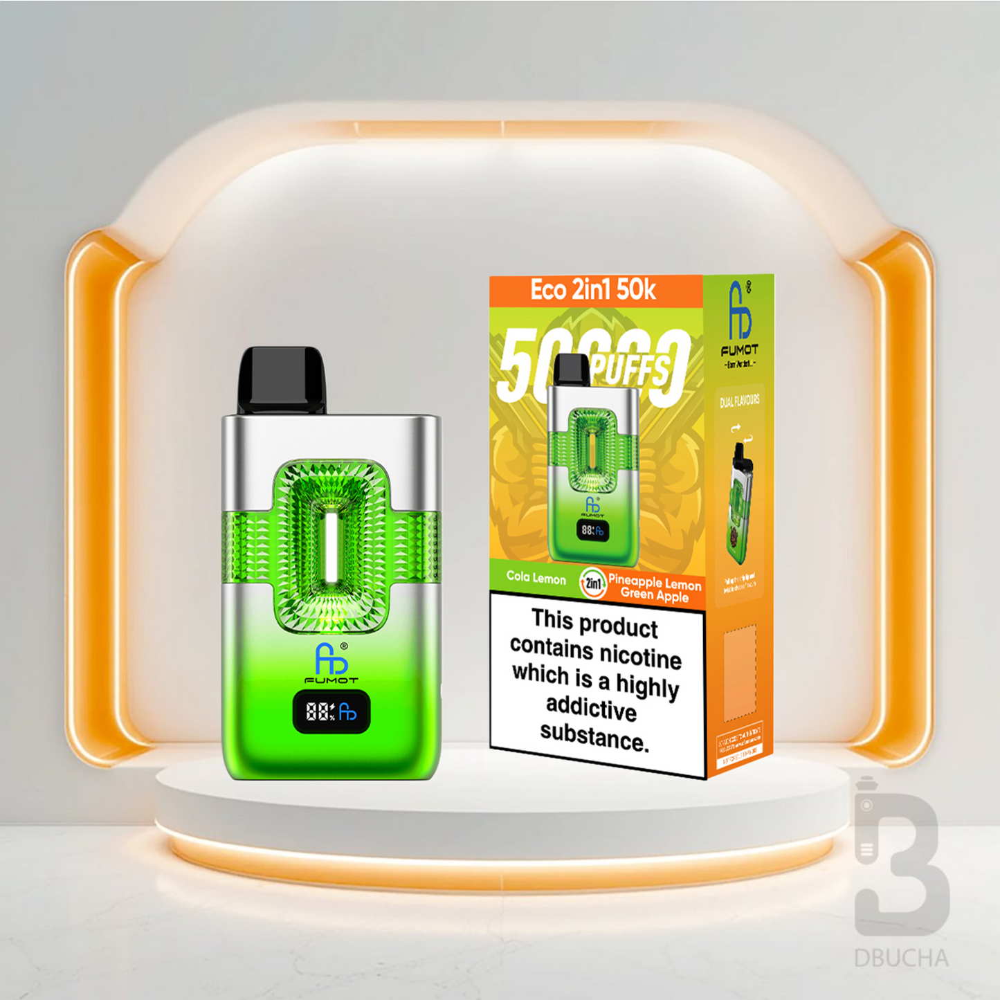 Jednorazówki - E papieros -Fumot-Eco-2-w-1-50K -Cola Lemon Pineapple Lemon Green Apple- Najtańsze