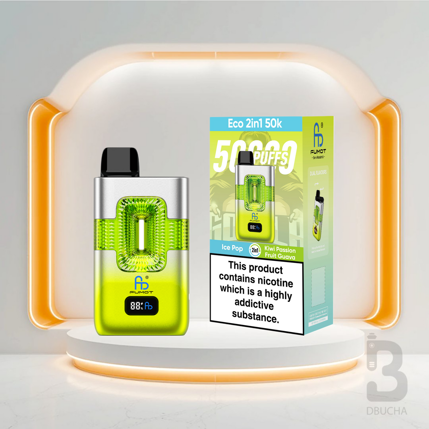 Jednorazówki - E papieros -Fumot-Eco-2-w-1-50K -Ice-Pop-Kiwi Passion Fruit Guava- Najtańsze