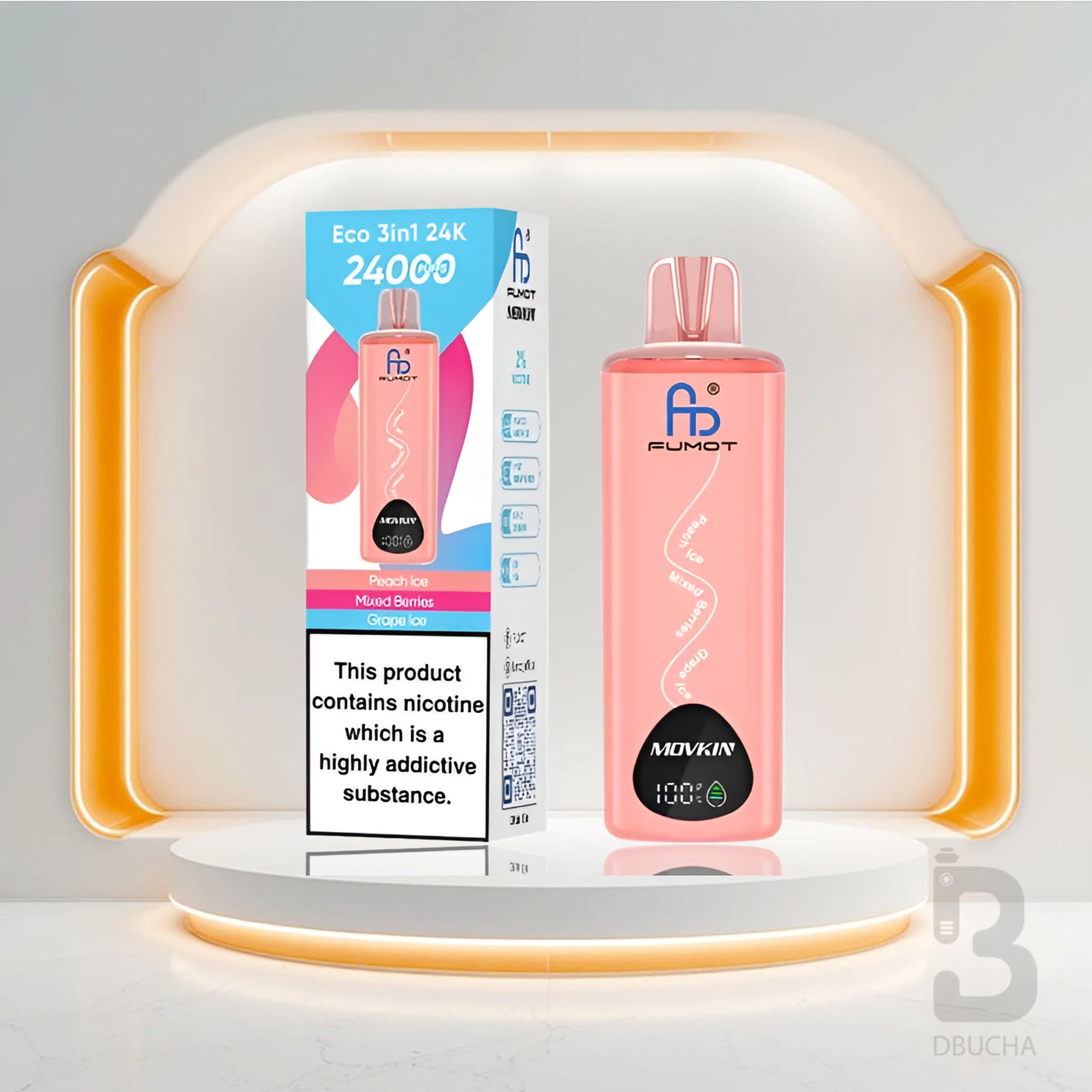 Jednorazówki - E papieros - Fumot Eco 3w1 - 24K Buchow - Peach Ice - Mixed Berries - Grape Ice - Najtańsze