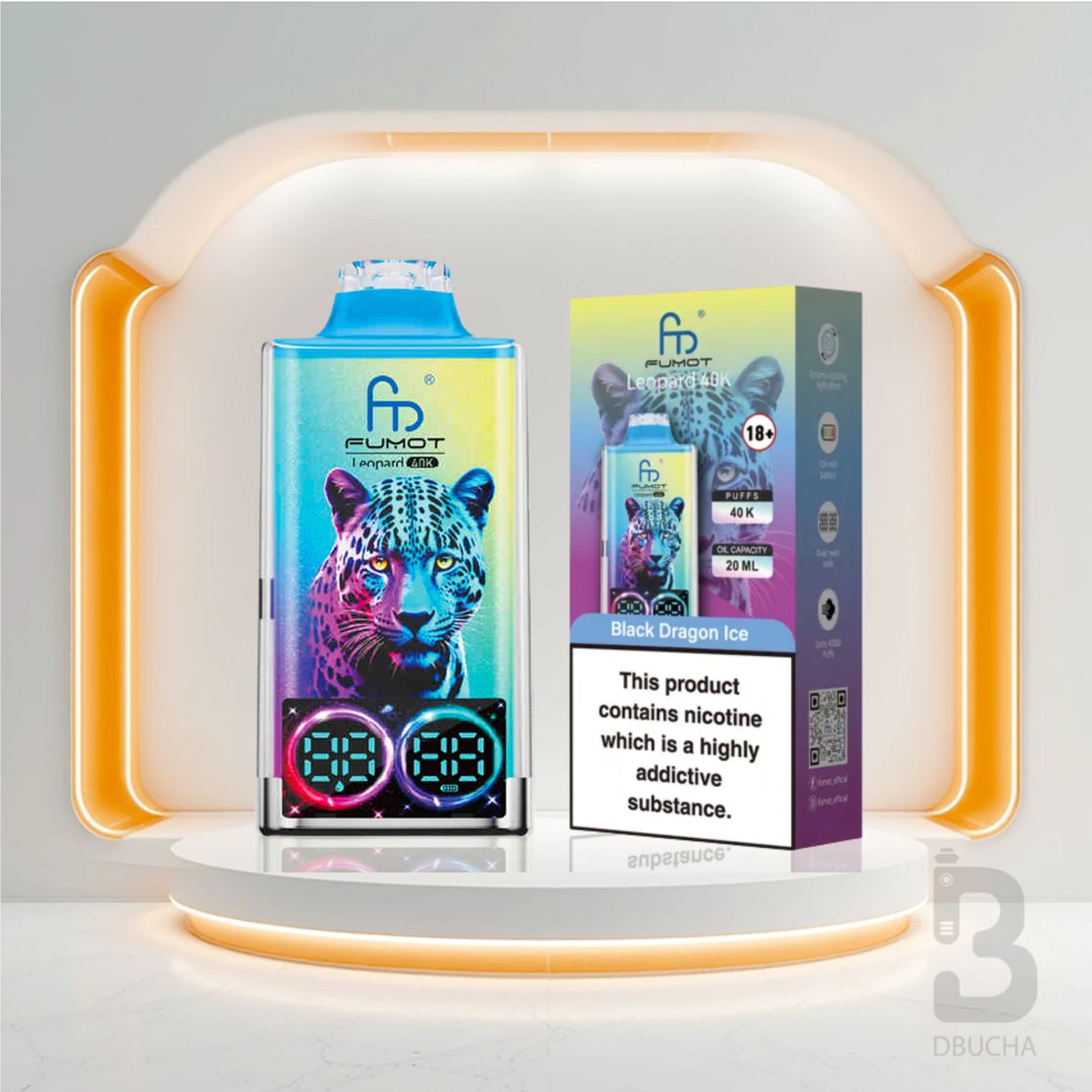 Jednorazówki - E papieros - Polska - Fumot - Leopard - 40K - Black Dragon Ice - Najtańsze