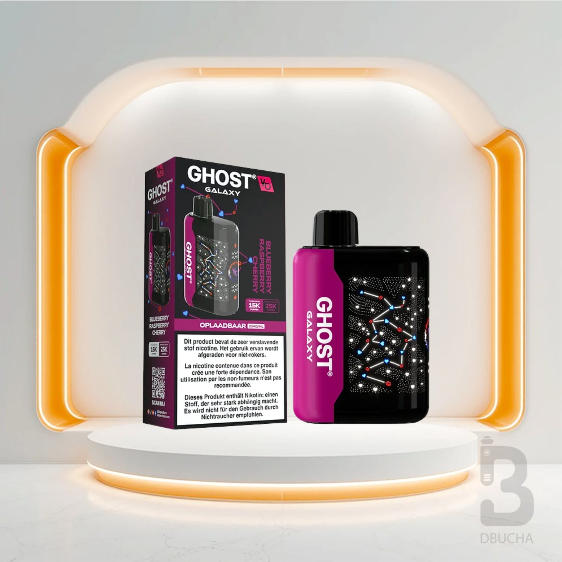 Jednorazówki - E papieros - Polska - Ghost - Galaxy - 25K - Blueberry Raspberry Cherry - Najtańsze