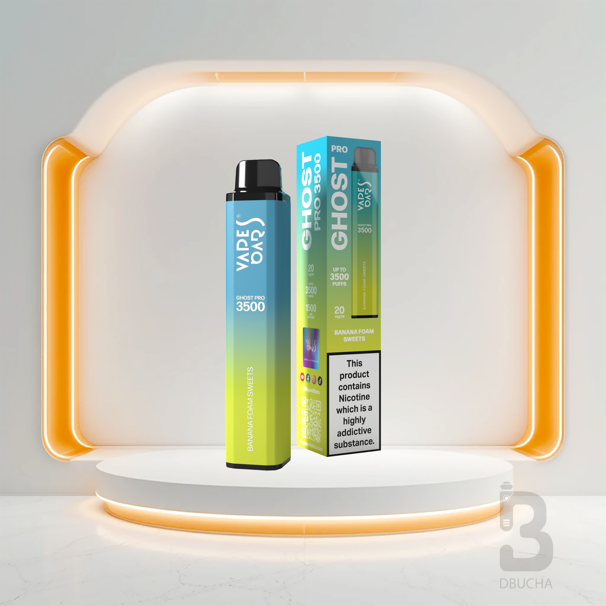 Jednorazówki - E papieros - Polska - Ghost - Pro - 3.5K - Banana Foam Sweets - Najtańsze