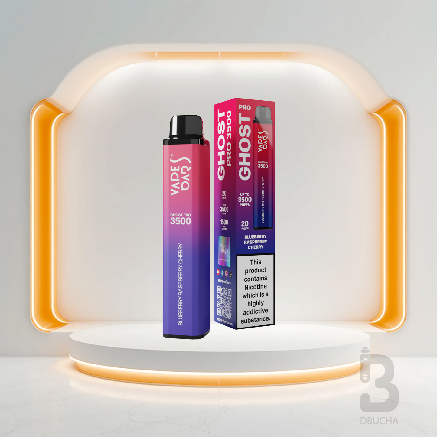 Jednorazówki - E papieros - Polska - Ghost - Pro - 3.5K - Blueberry Raspberry Cherry - Najtańsze