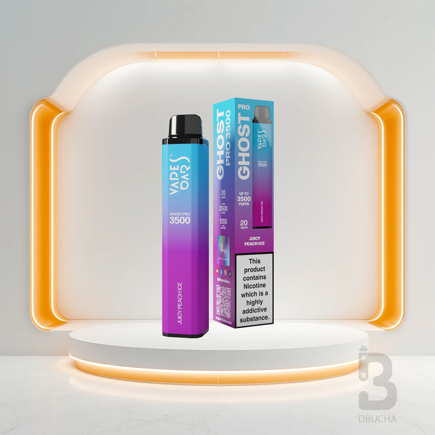 Jednorazówki - E papieros - Polska - Ghost - Pro - 3.5K - Juicy Peach Ice - Najtańsze