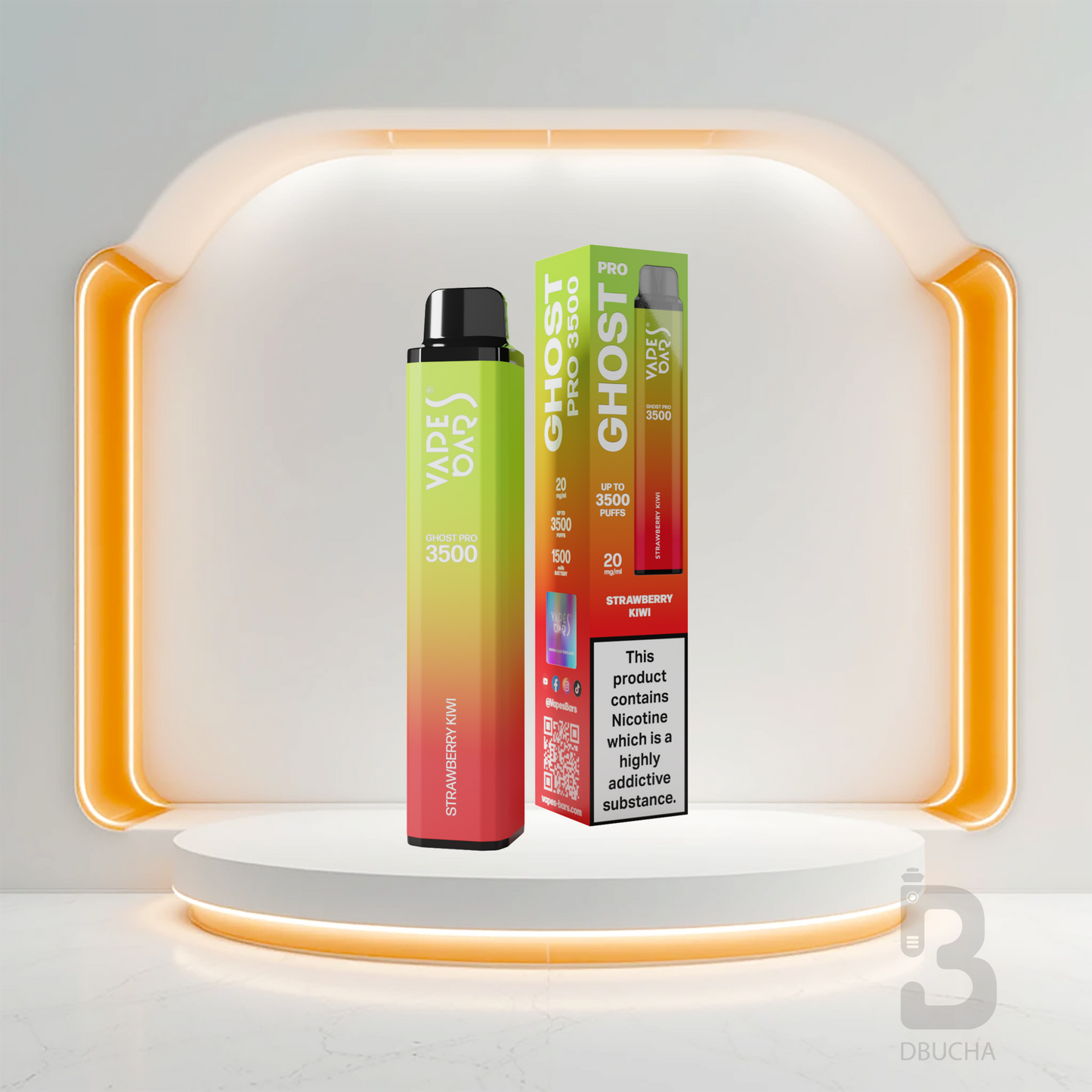 Jednorazówki - E papieros - Polska - Ghost - Pro - 3.5K - Strawberry Kiwi - Najtańsze