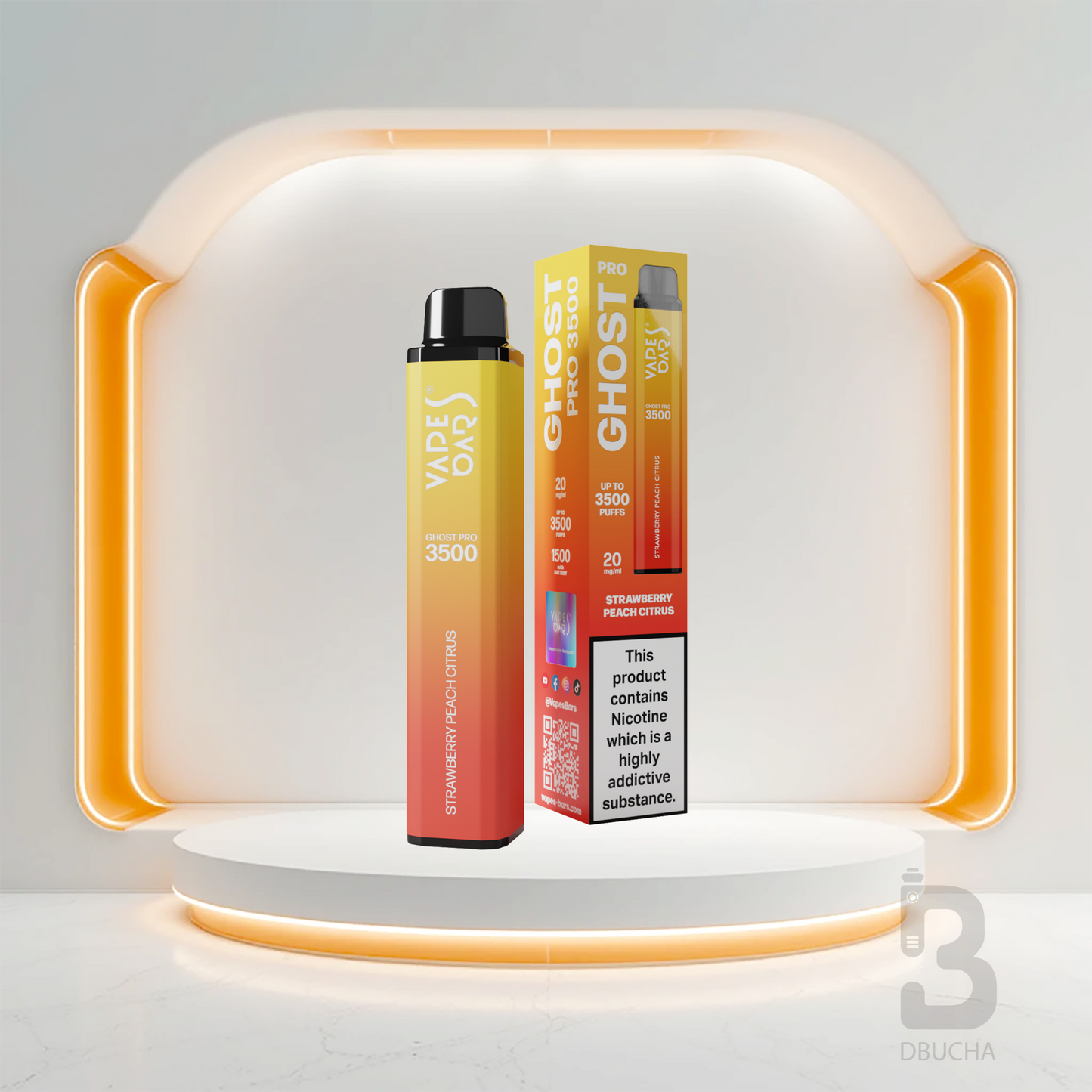 Jednorazówki - E papieros - Polska - Ghost - Pro - 3.5K - Strawberry Peach Citrus - Najtańsze