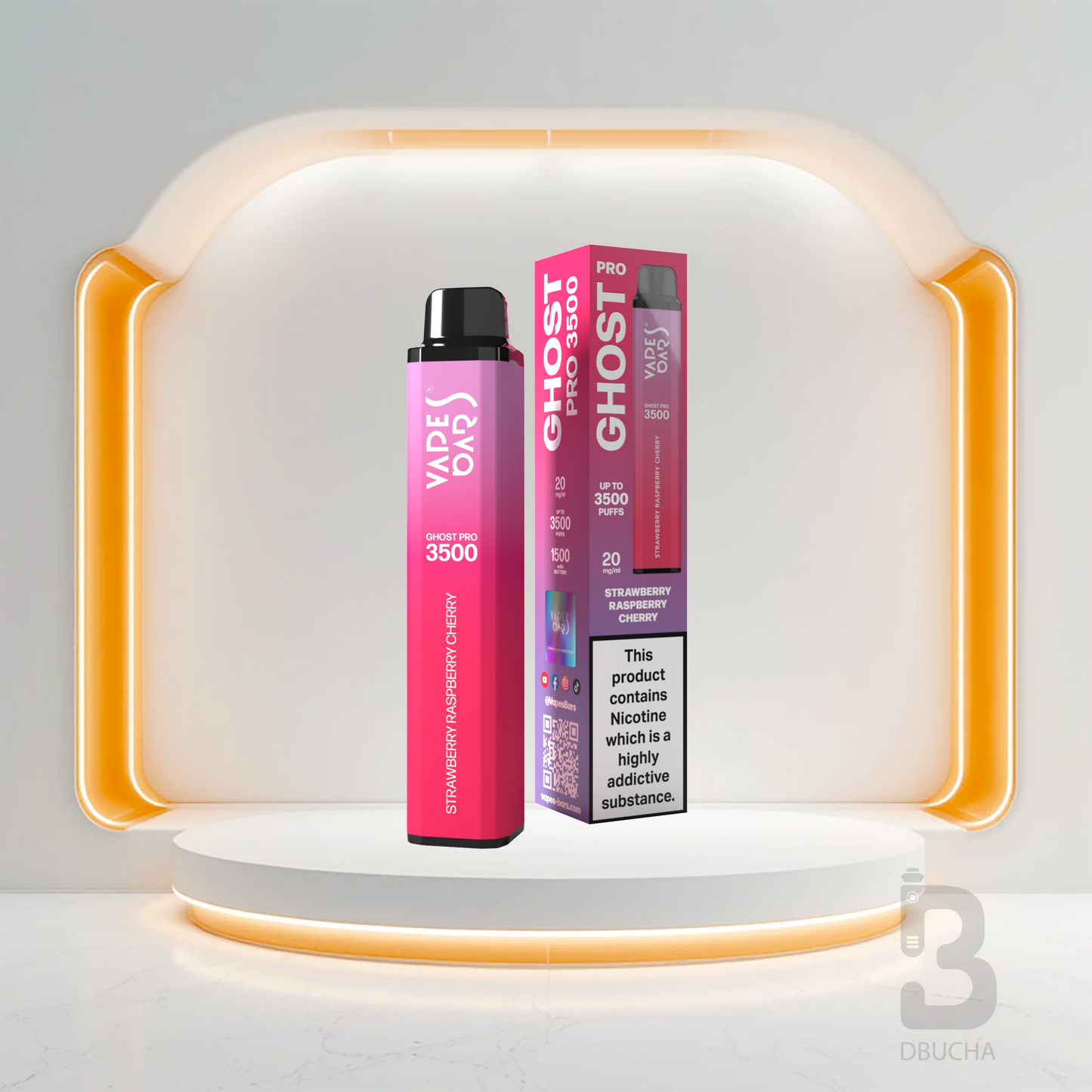 Jednorazówki - E papieros - Polska - Ghost - Pro - 3.5K - Strawberry Raspberry Cherry - Najtańsze